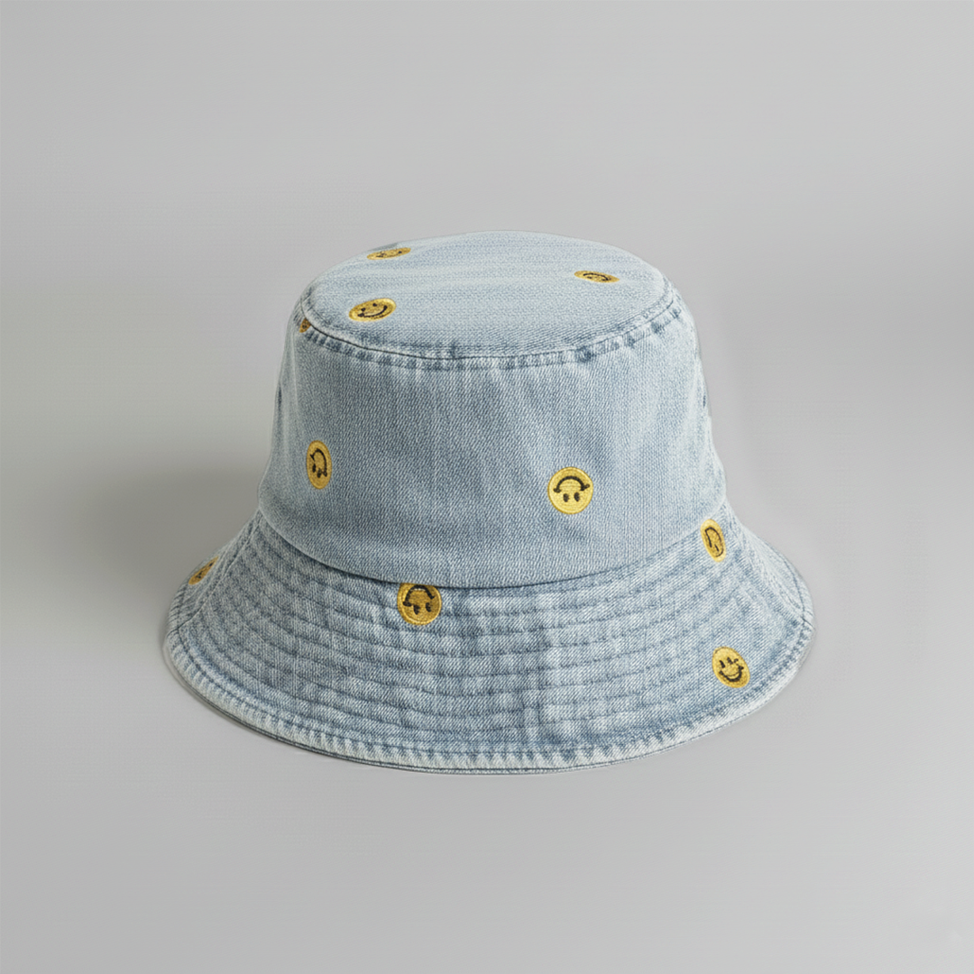 Denim Smile Bucket Hat