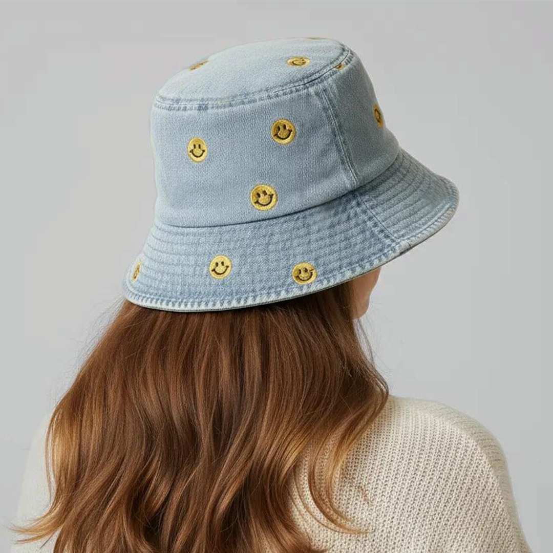 Denim Smile Bucket Hat