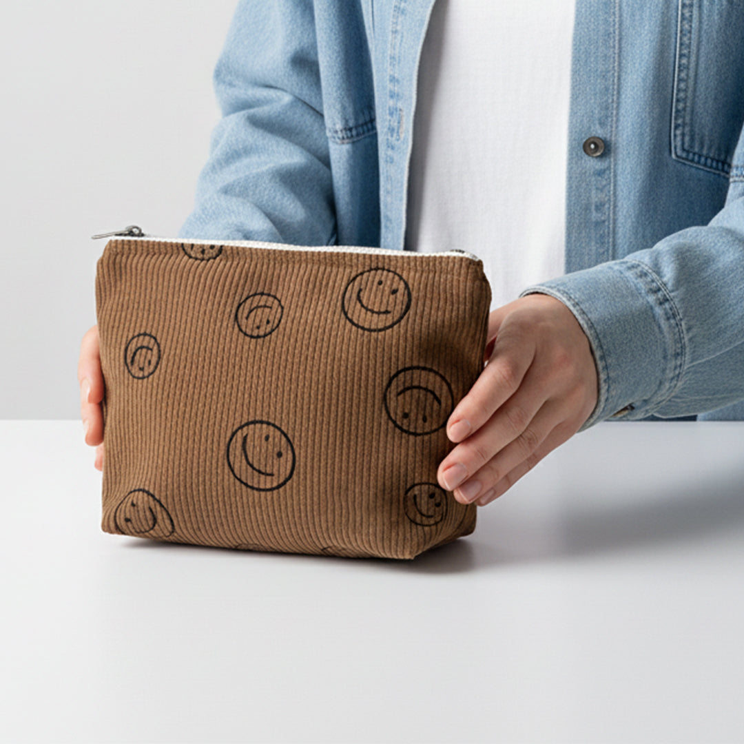 Corduroy Smile Cosmetic Bag