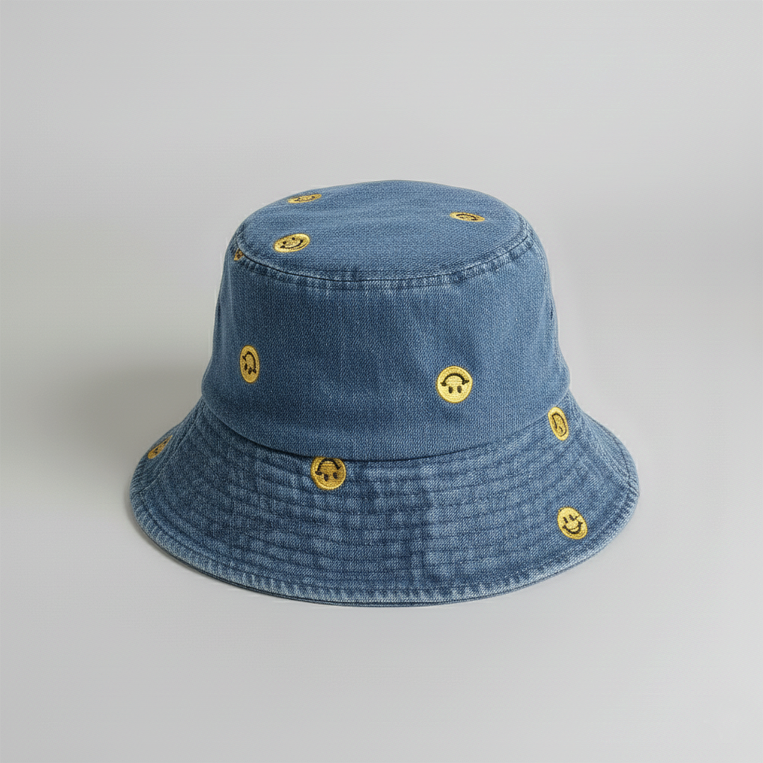 Denim Smile Bucket Hat