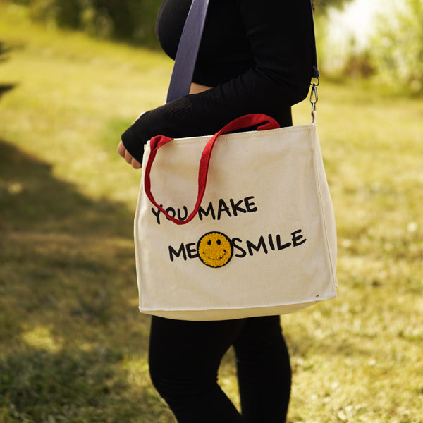 Mental health tote bag, you make me smile the tote bag, made me smile beach bag