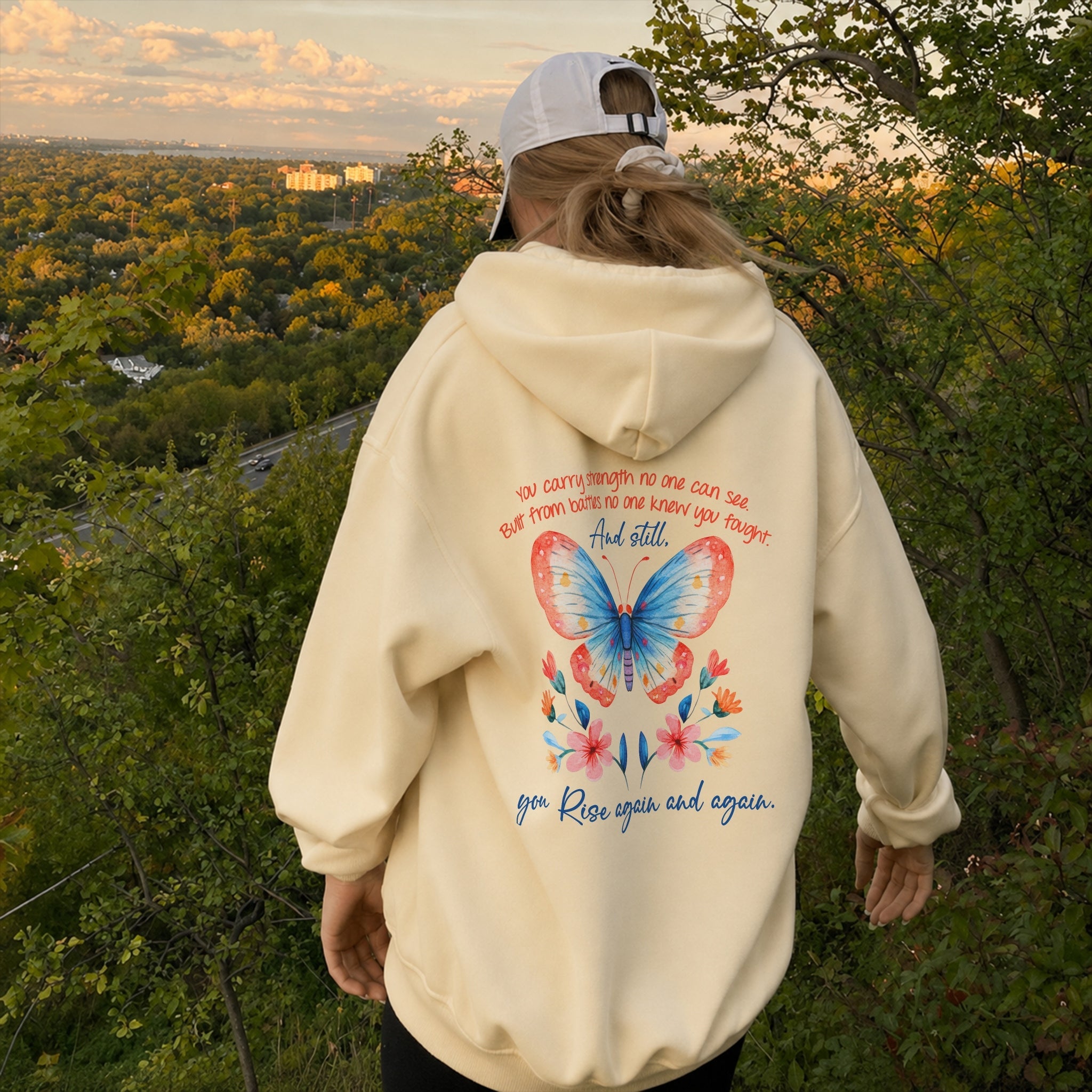 Unseen Strength Hoodie - Warm Sand back