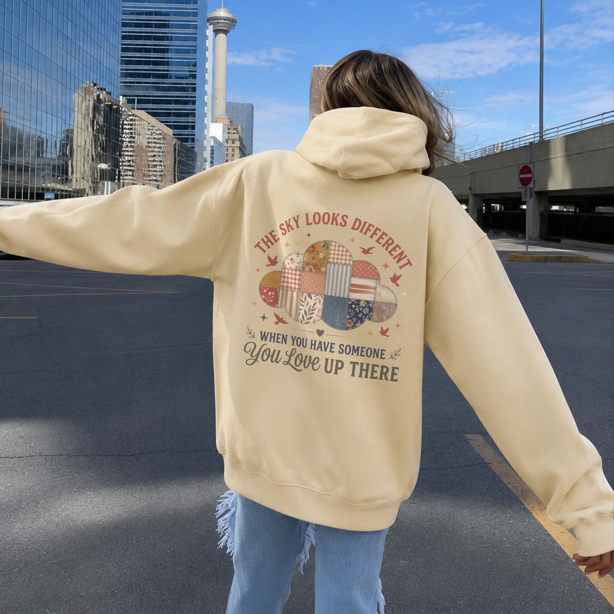 Someone Up There Hoodie - Warm Sand back