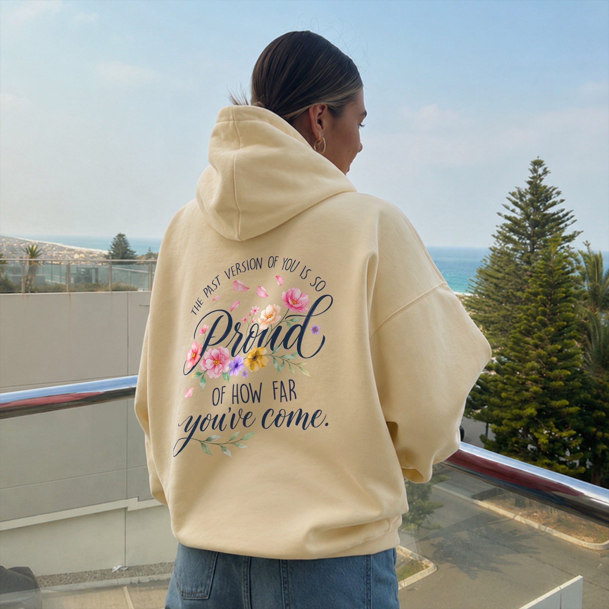 How Far You've Come Hoodie - Warm Sand back