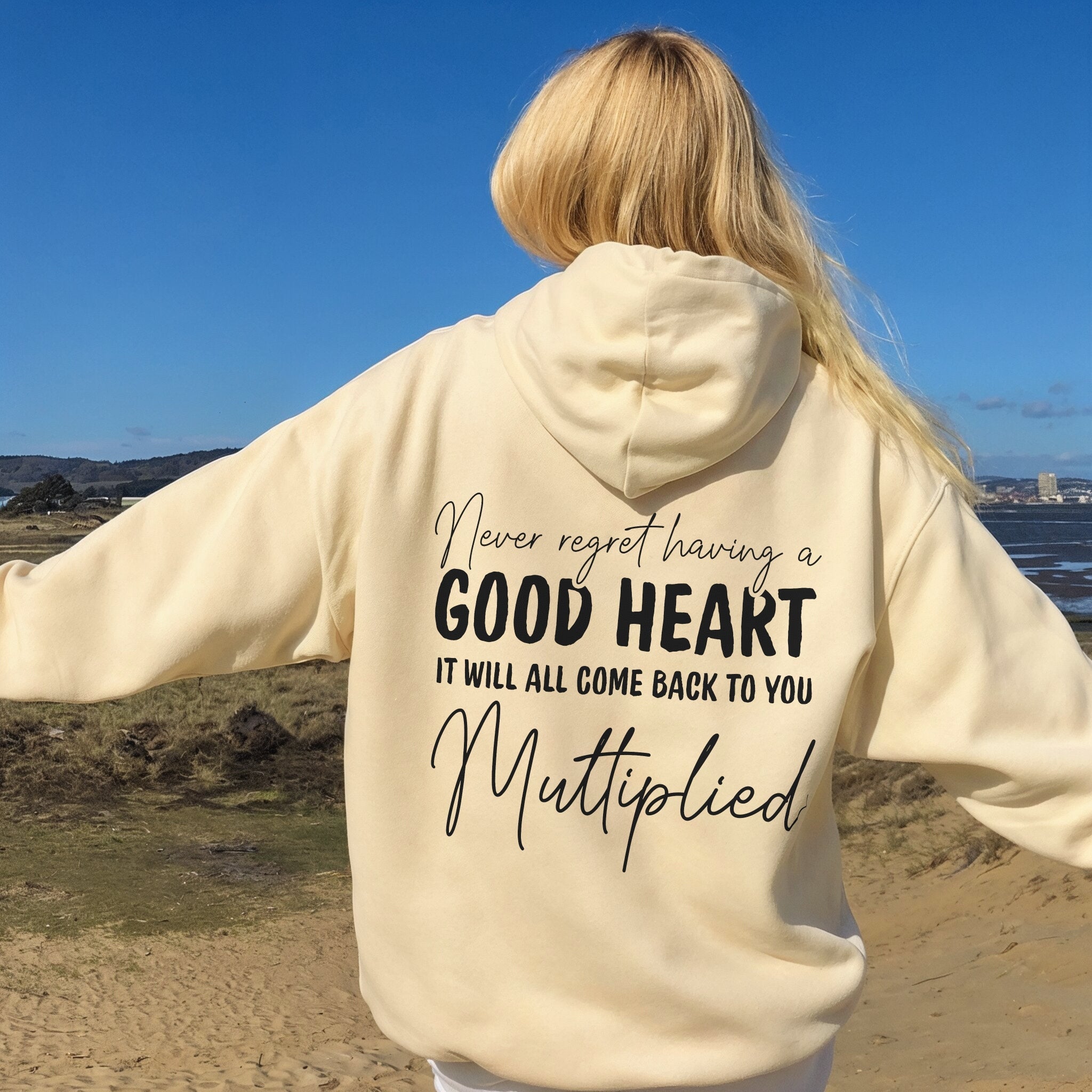Be The Good Hoodie - Warm Sand Back