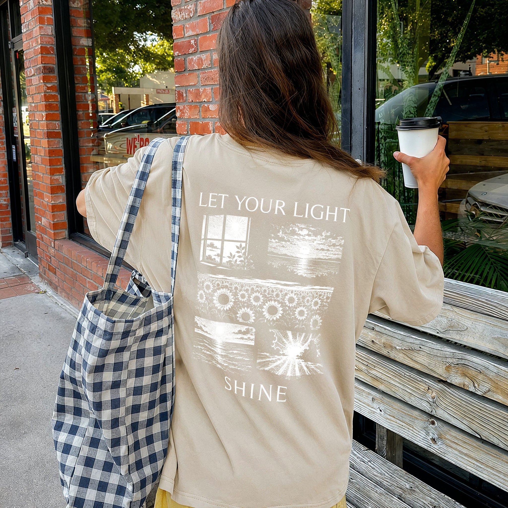 Let It Shine Tee - Warm Sand Back