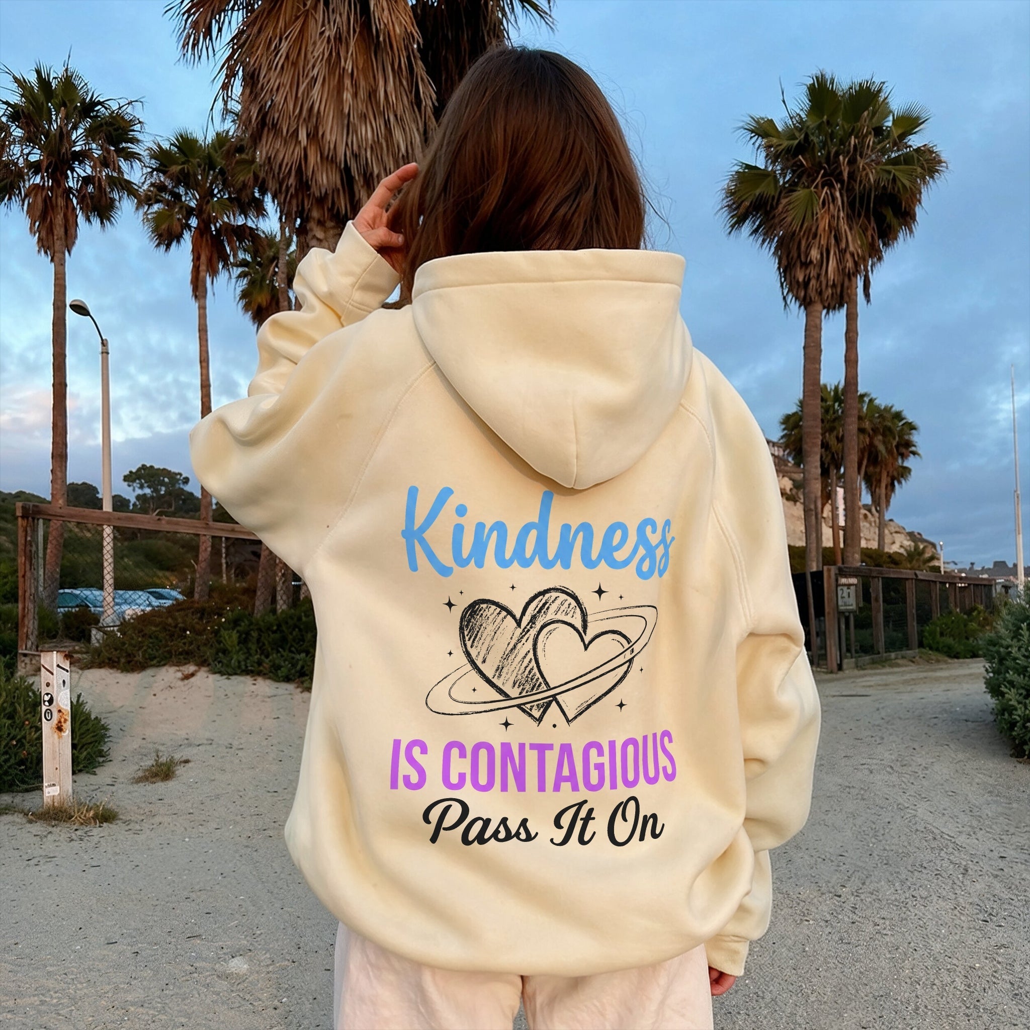 Pass It On Hoodie - Warm Sand Back