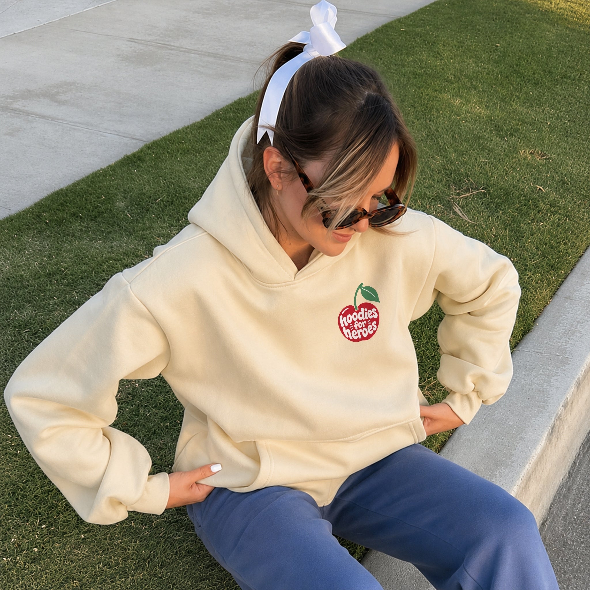 Your Mind Matters Cherry Hoodie - Warm Sand front