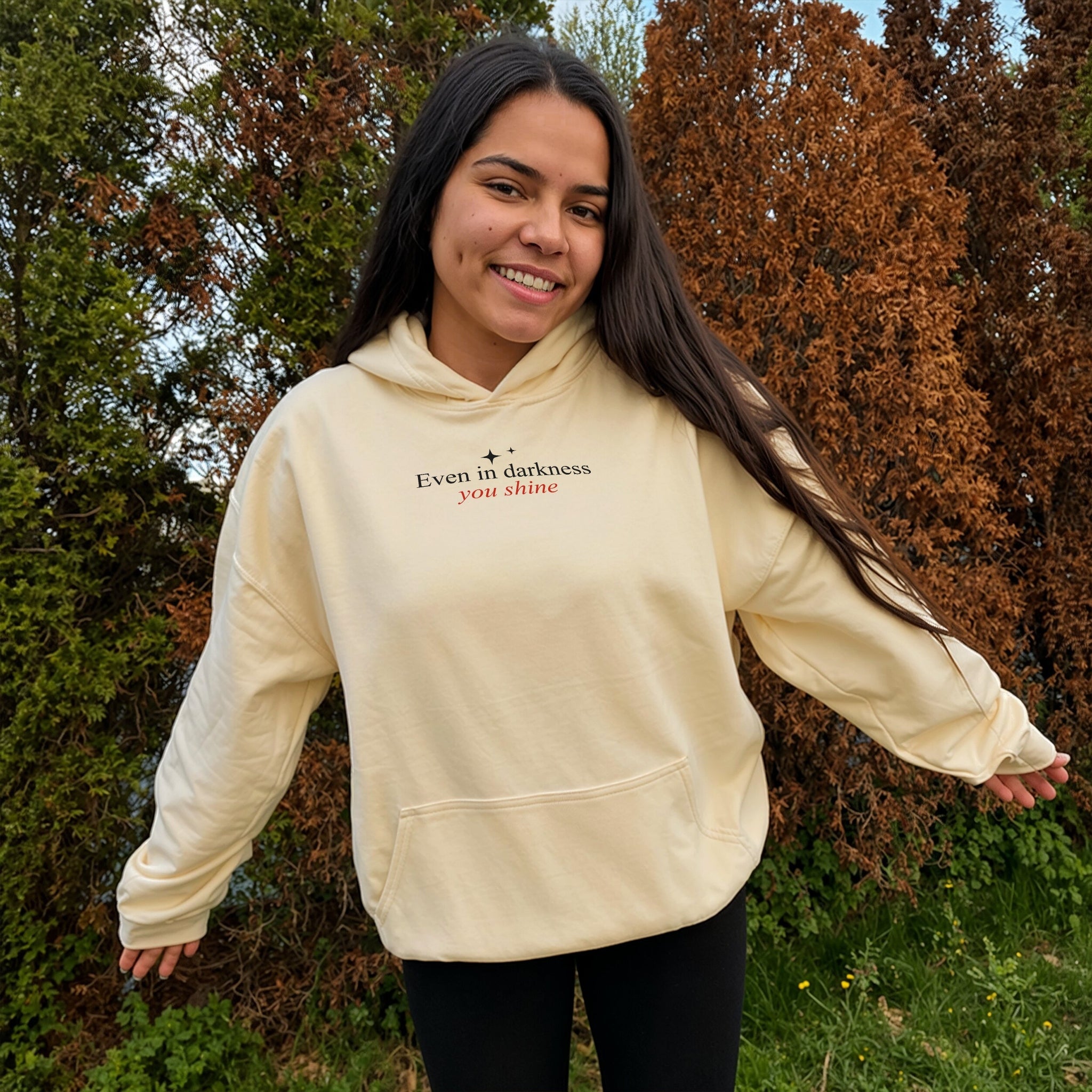 Still Shines Hoodie - Warm Sand Front