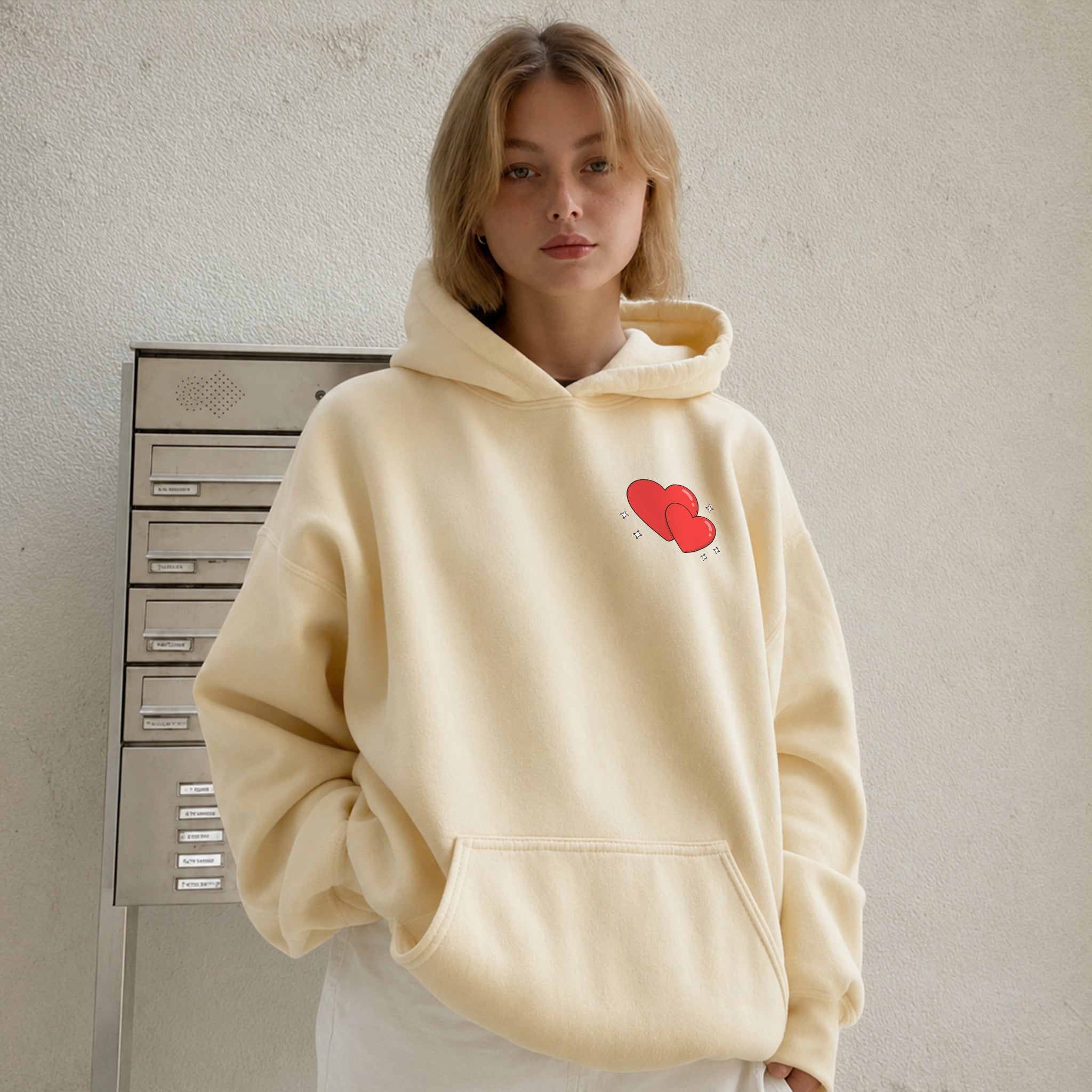 Feel Whatever Your Heart Needs Hoodie - Warm Sand front