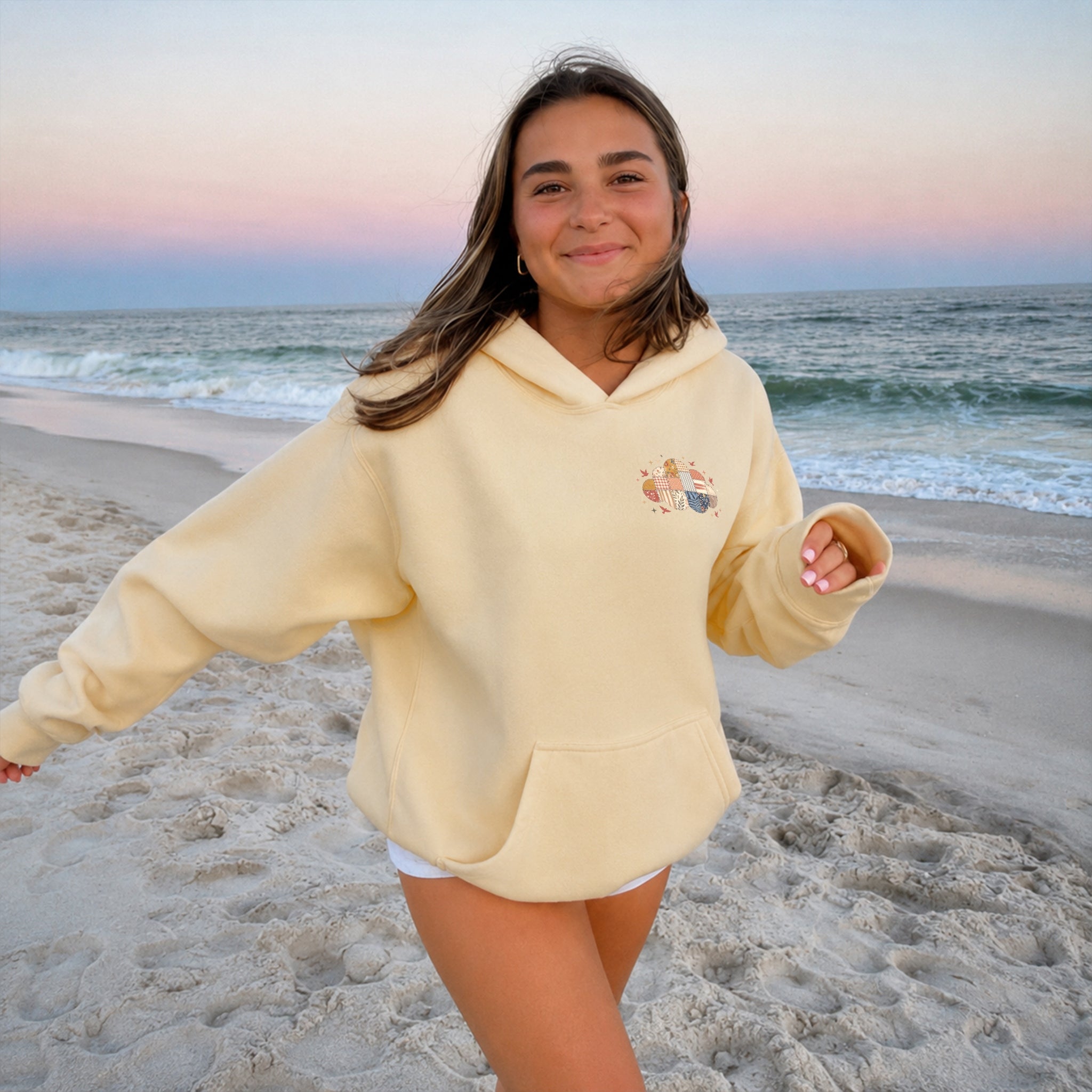 Someone Up There Hoodie - Warm Sand front