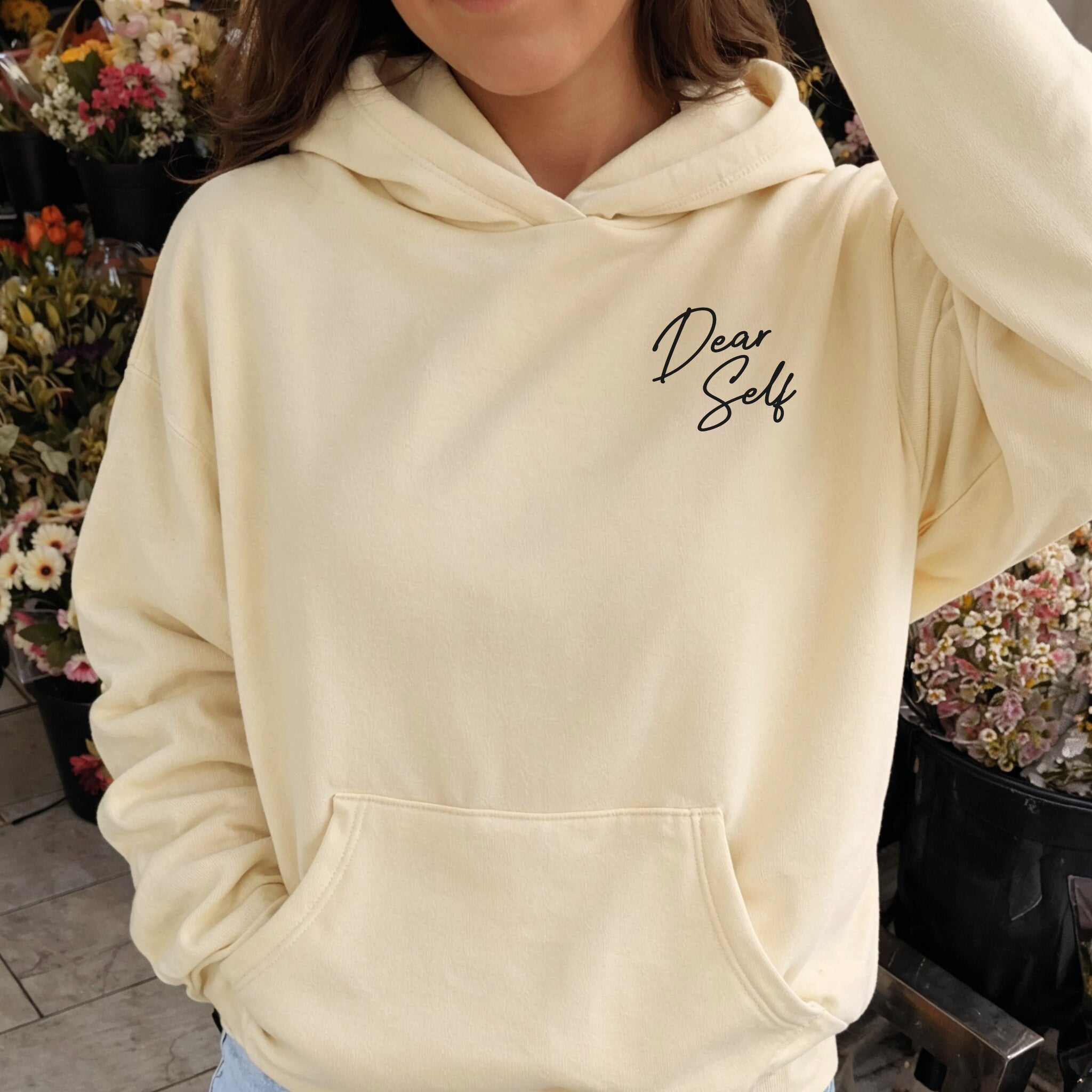 Dear Self Hoodie - Warm Sand Front