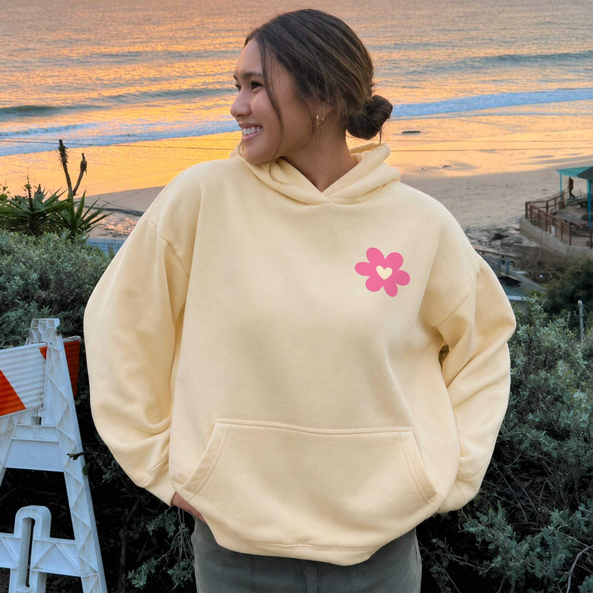 Life Only Comes Around Once Hoodie - Warm Sand front