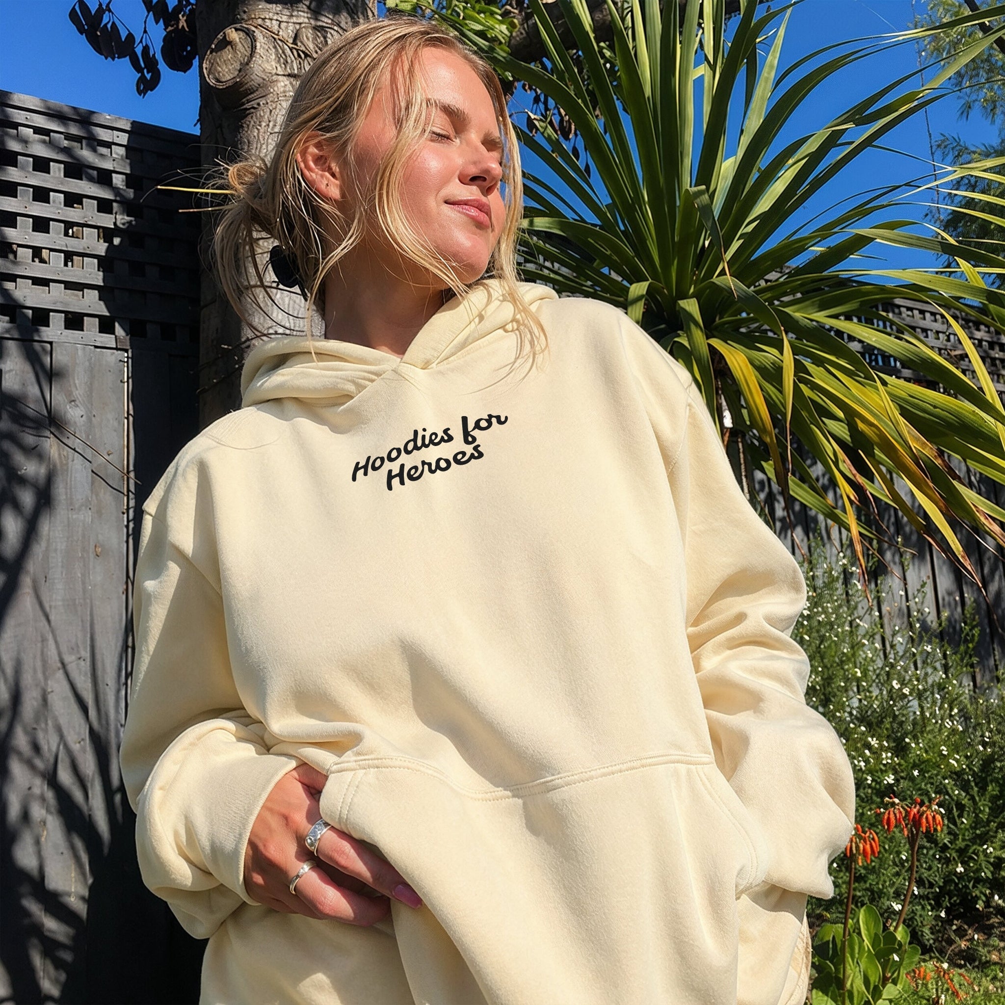 Pass It On Hoodie - Warm Sand Front