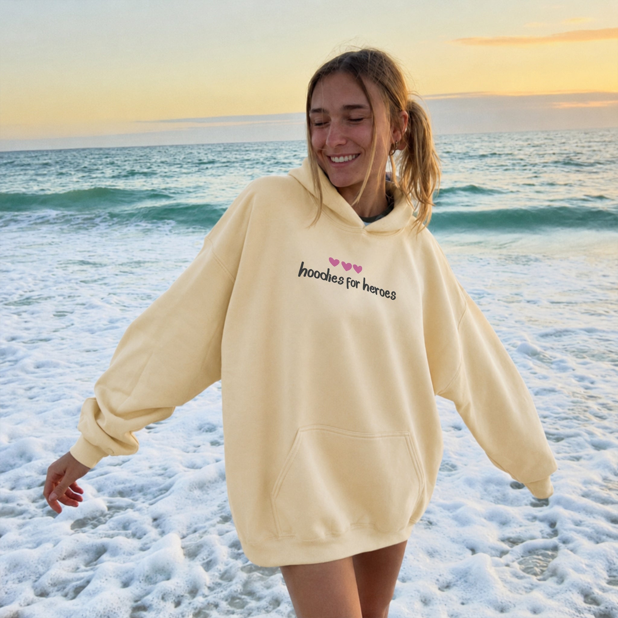 Be Proud Hoodie - Warm Sand front