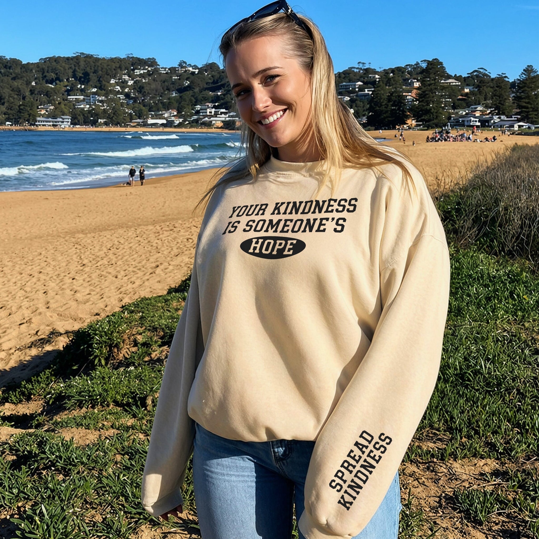 Someones Hope Sweater - Warm Sand Front