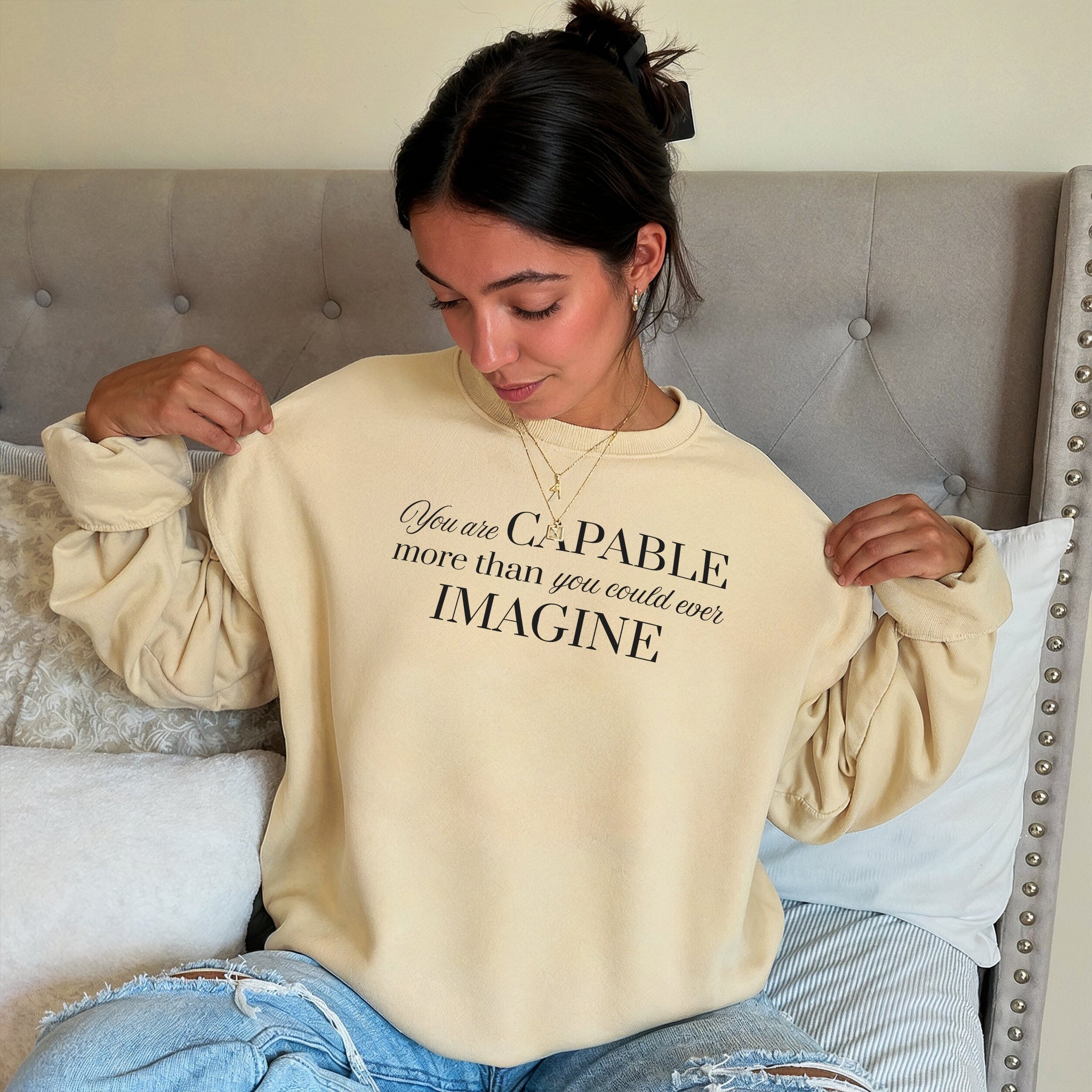 More Than You Know Sweater - Warm Sand Front