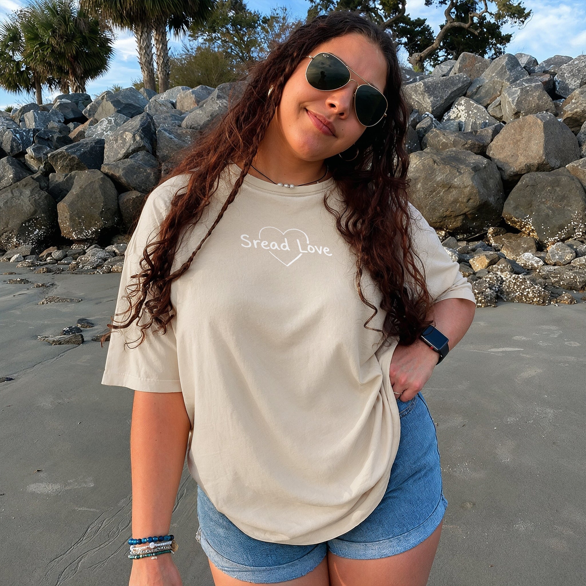 Spread Love Tee - Warm Sand Front