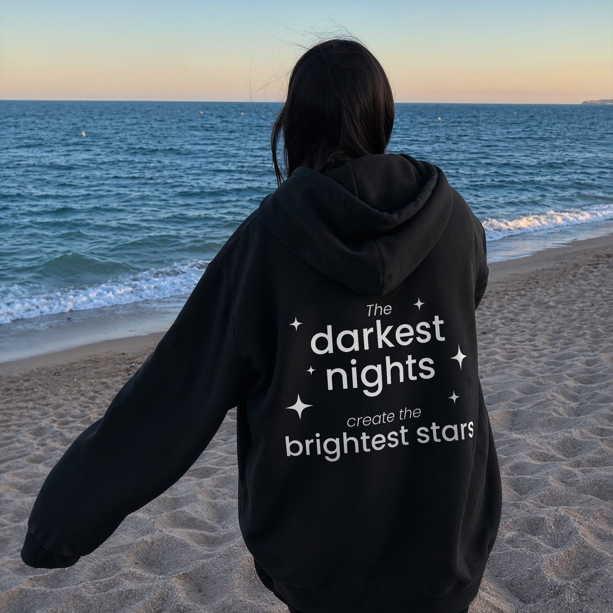 Darkest Nights Hoodie - Black Back