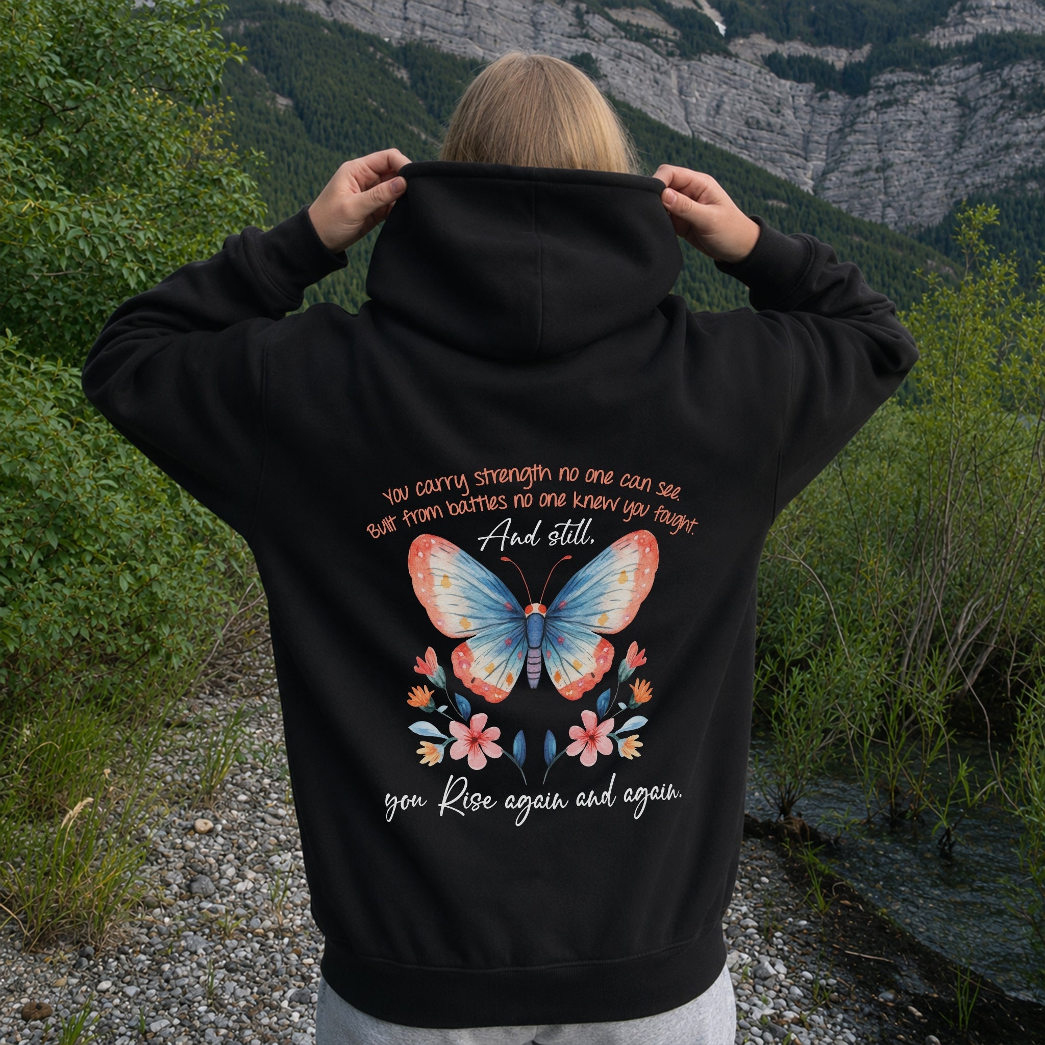Unseen Strength Hoodie - Black back
