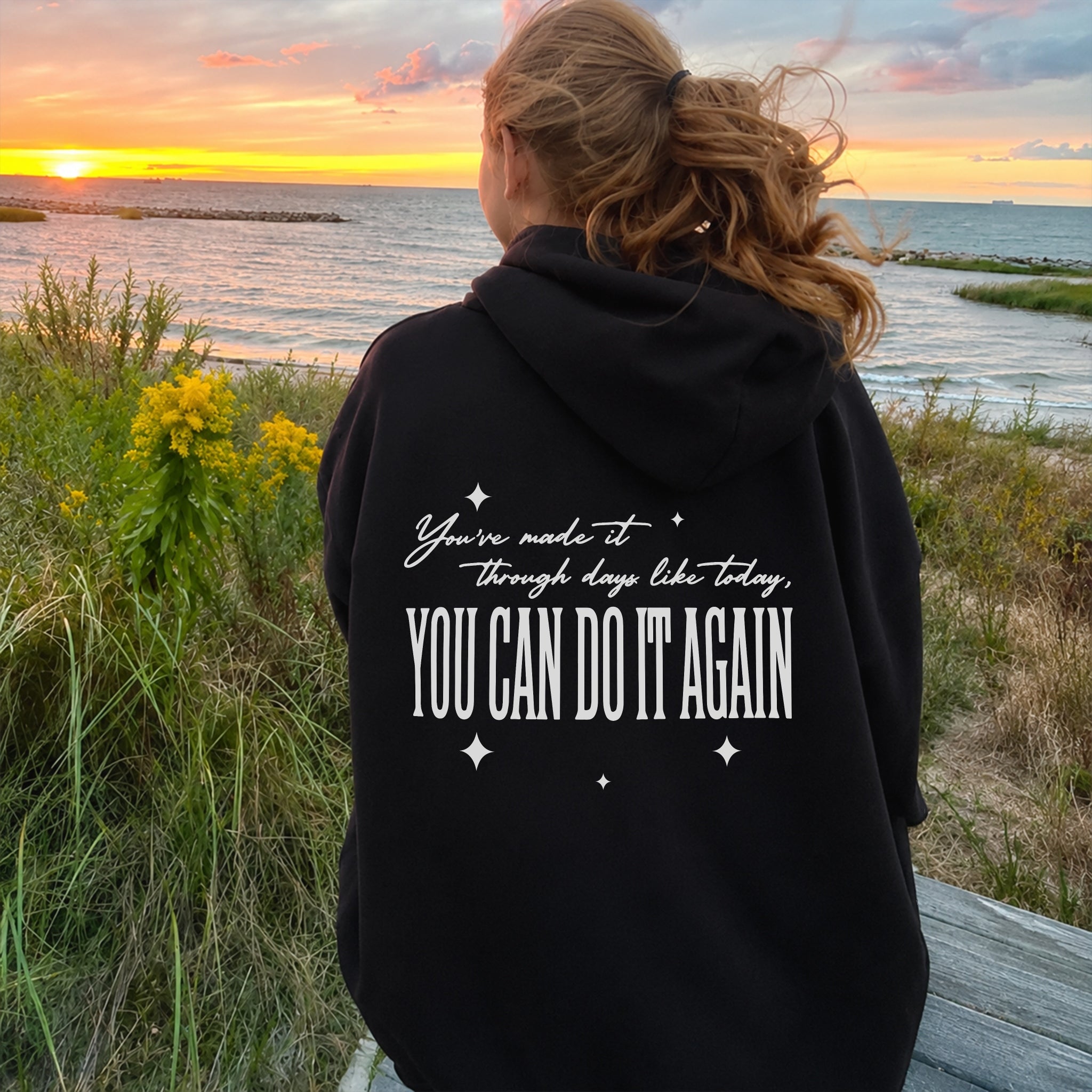 You Can Do It Again Hoodie - Black back