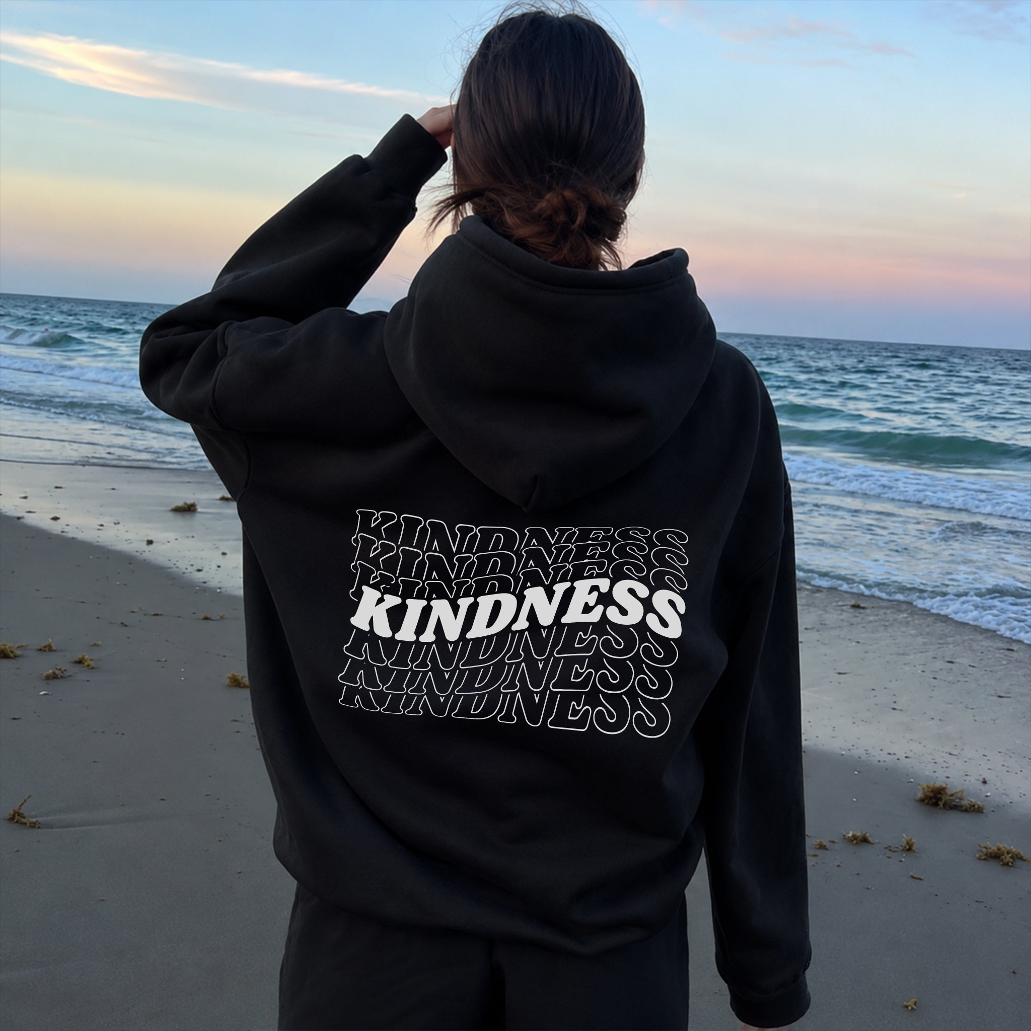 Kindness Wave Hoodie - Black back