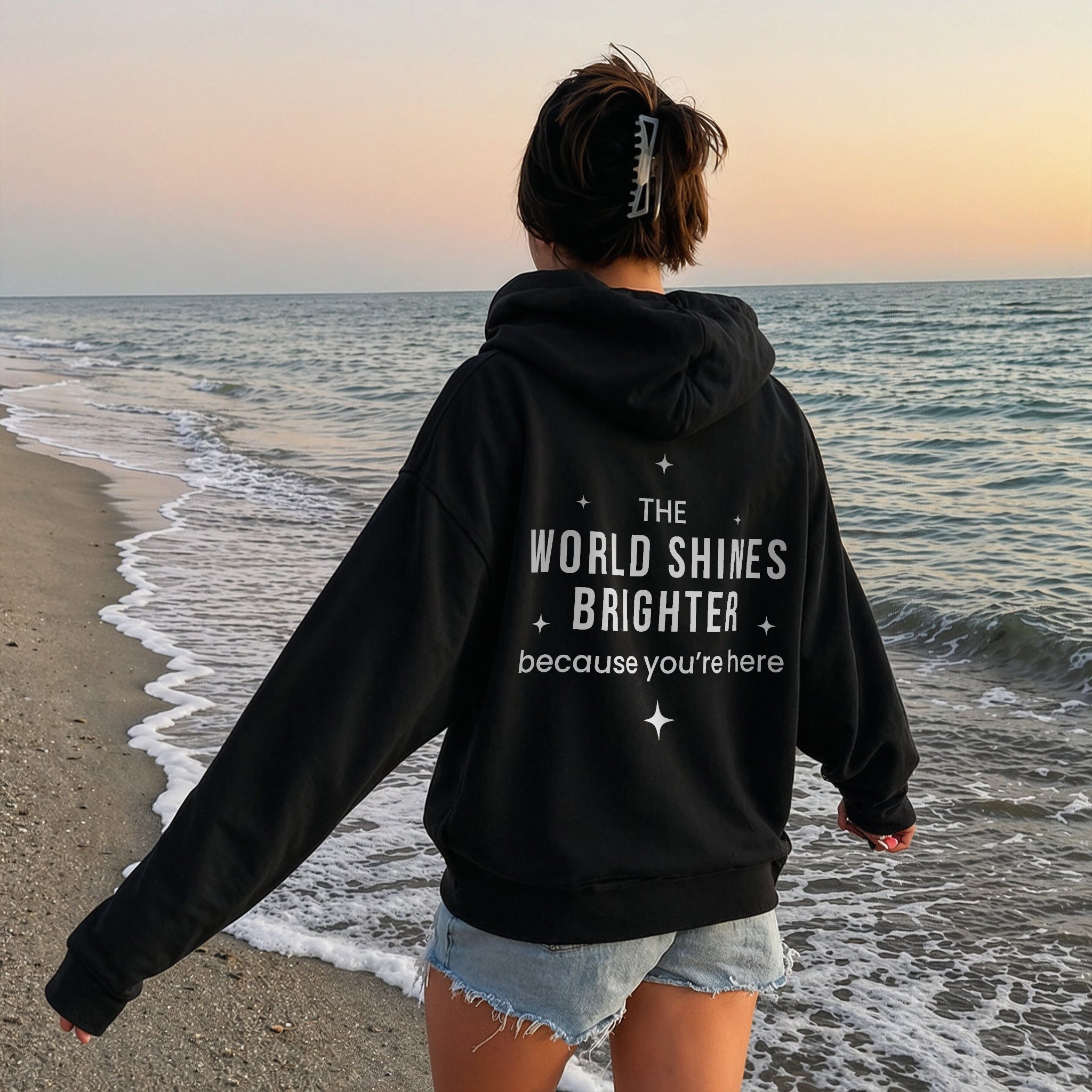 Brighter Than Midnight Hoodie - Black Back