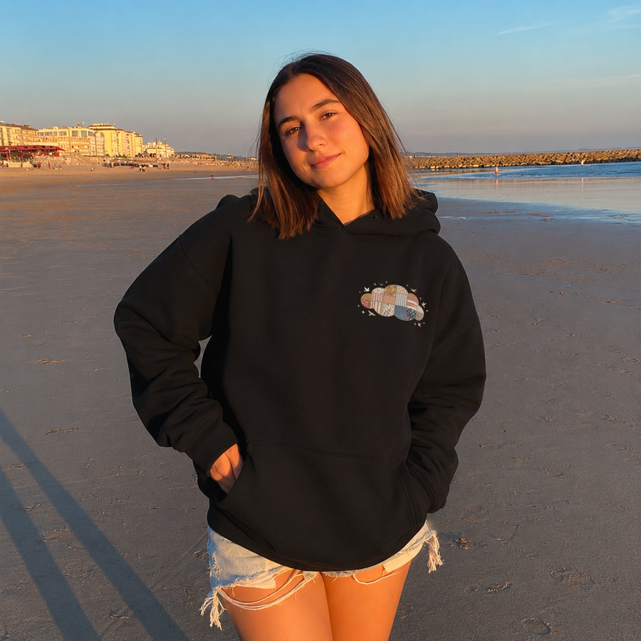 Someone Up There Hoodie - Black front