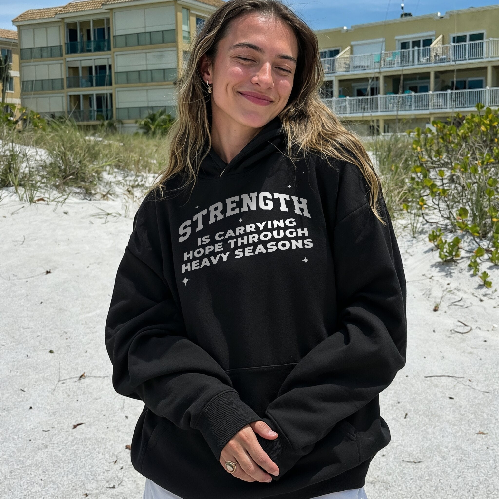 Carry Hope Hoodie - Black front
