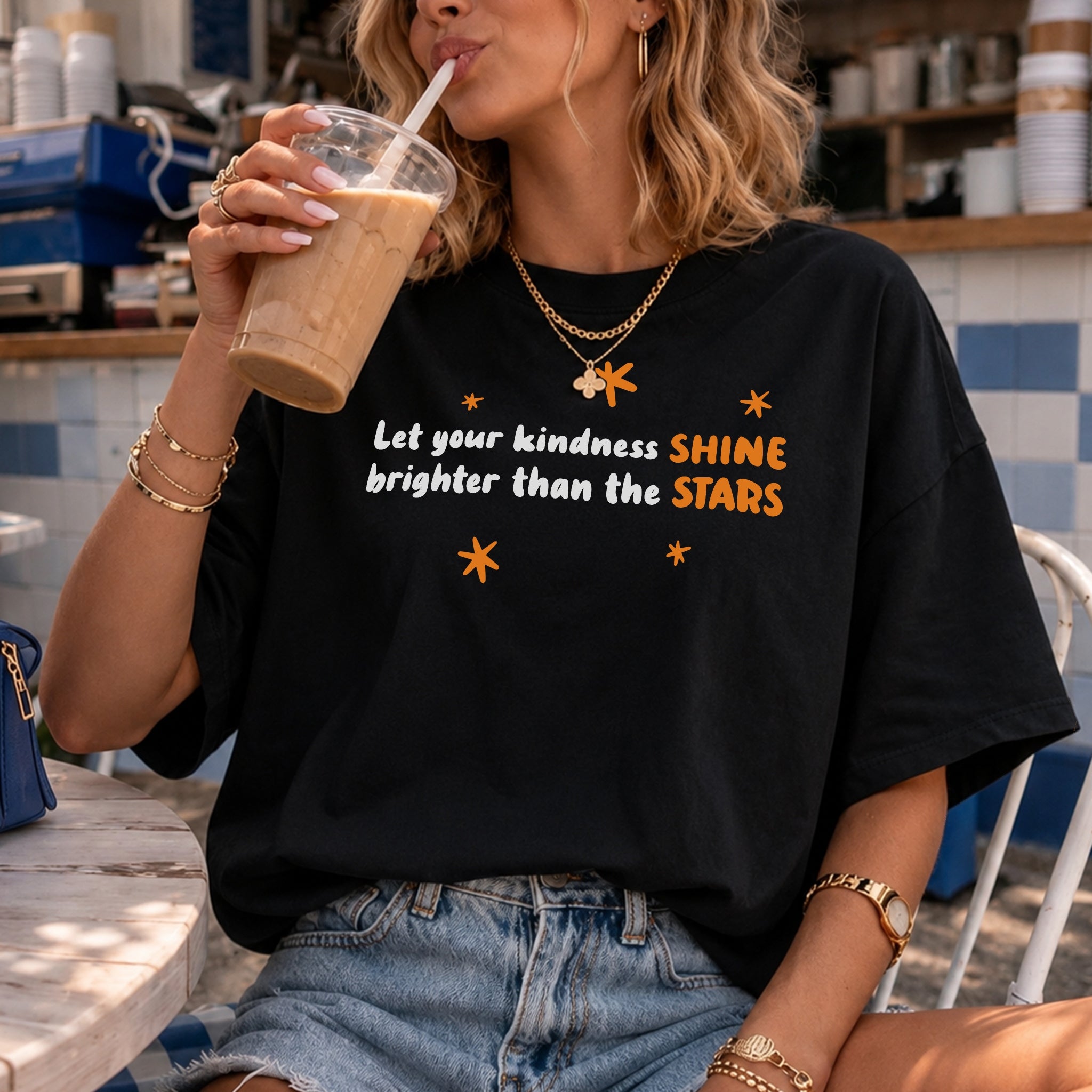 Let Your Kindness Shine Tee - Black front