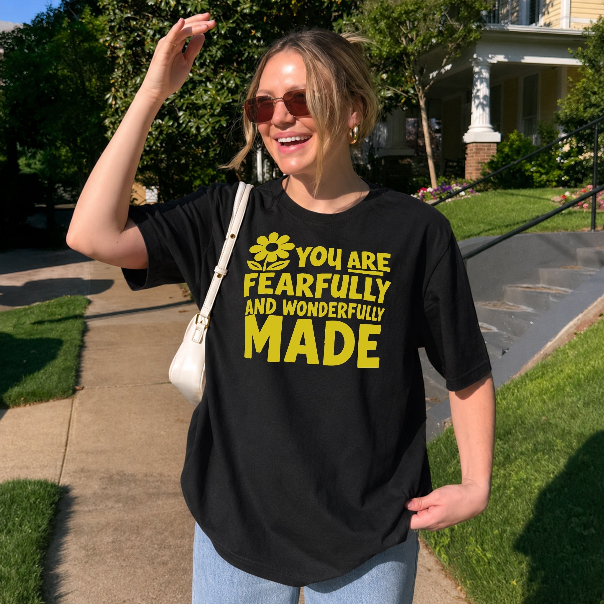 Fearfully And Wonderfully Made Tee - Black front