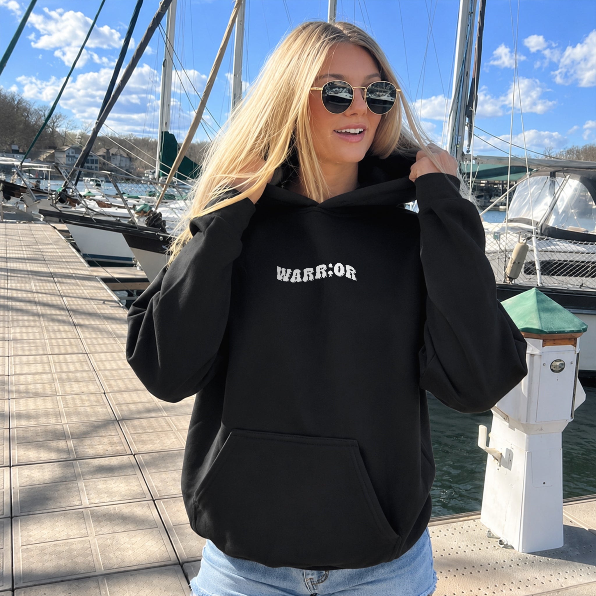 Warr;or Hoodie - Black front