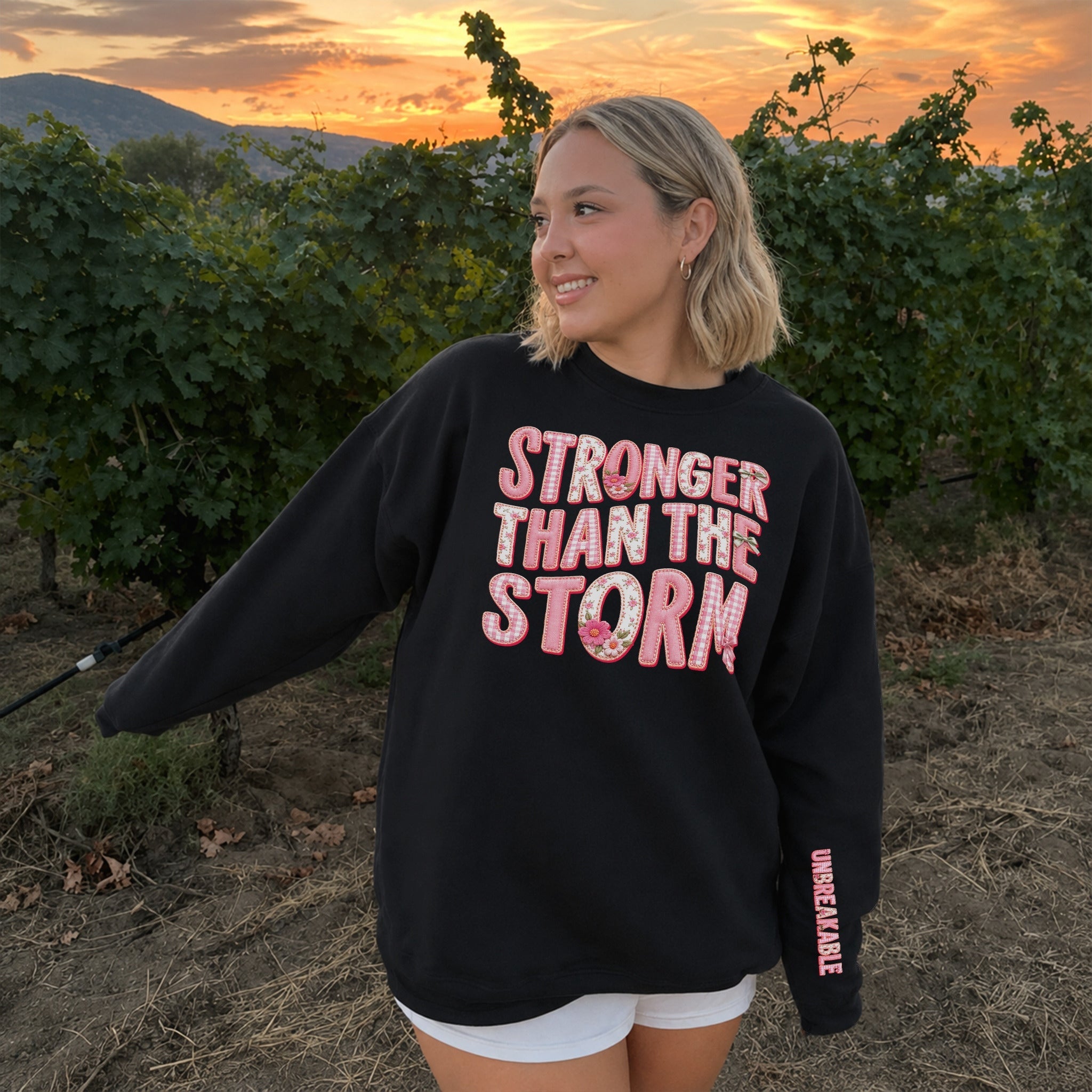 Stronger Than The Storm Sweater - Black front