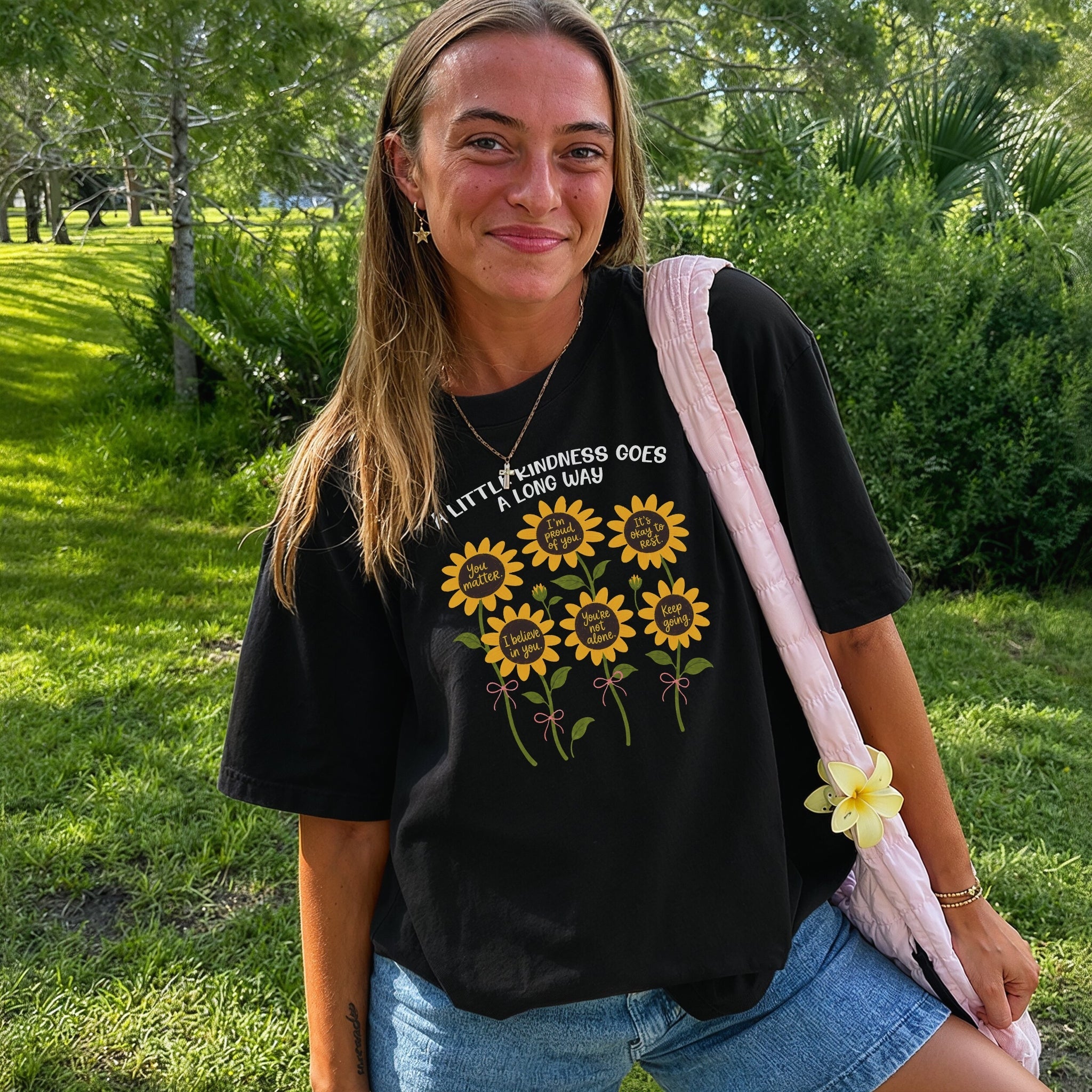 Little Kindness Tee - Black Front