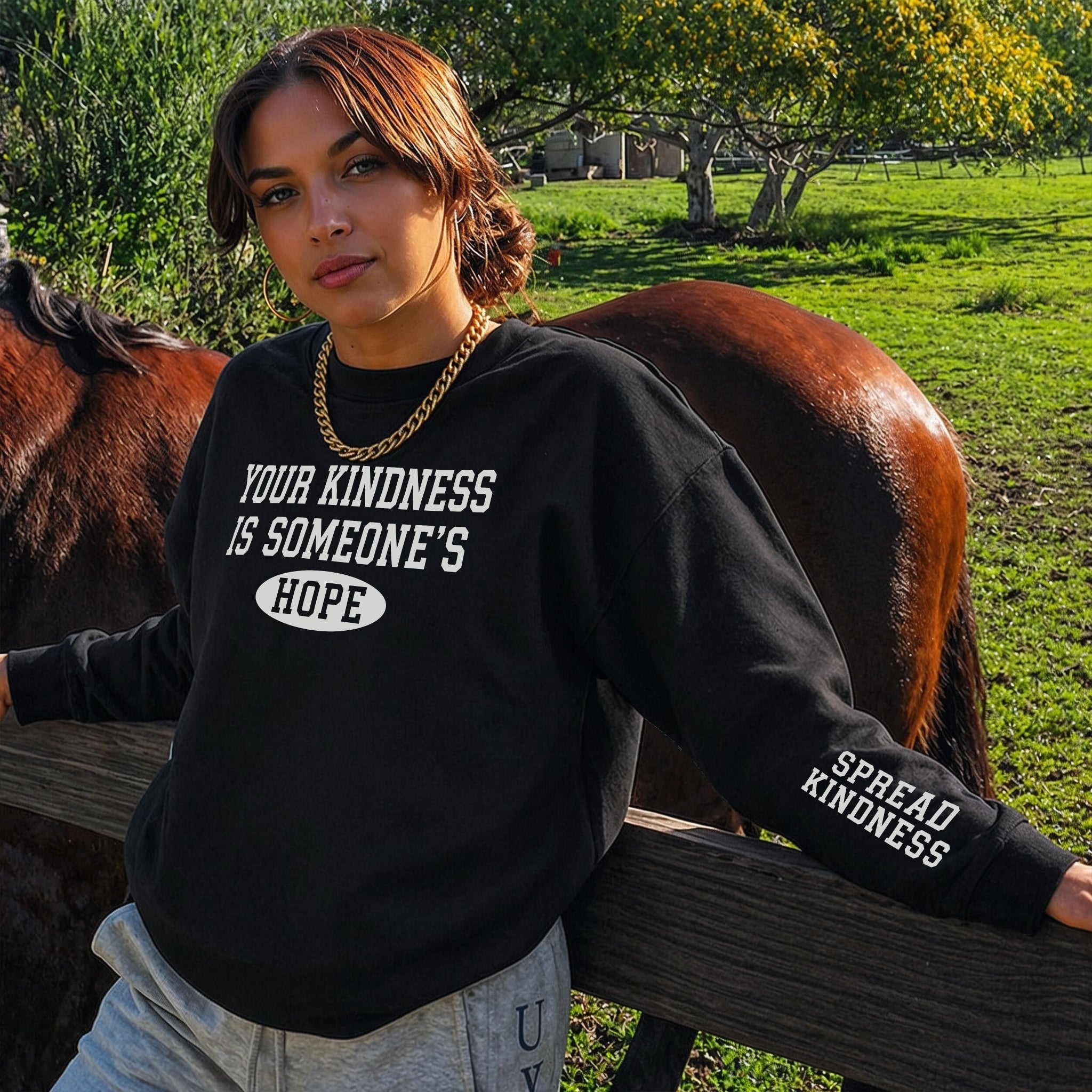 Someones Hope Sweater - Black Front
