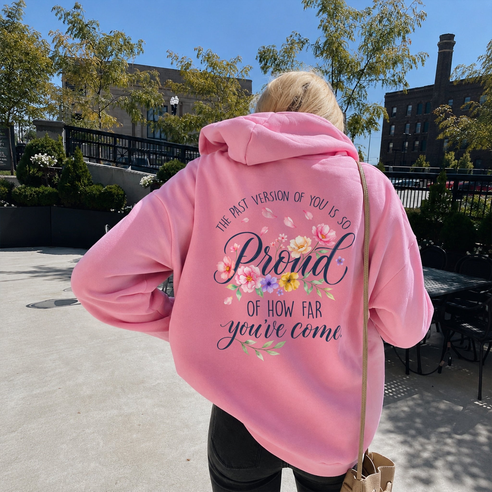 How Far You've Come Hoodie - Bubblegum back
