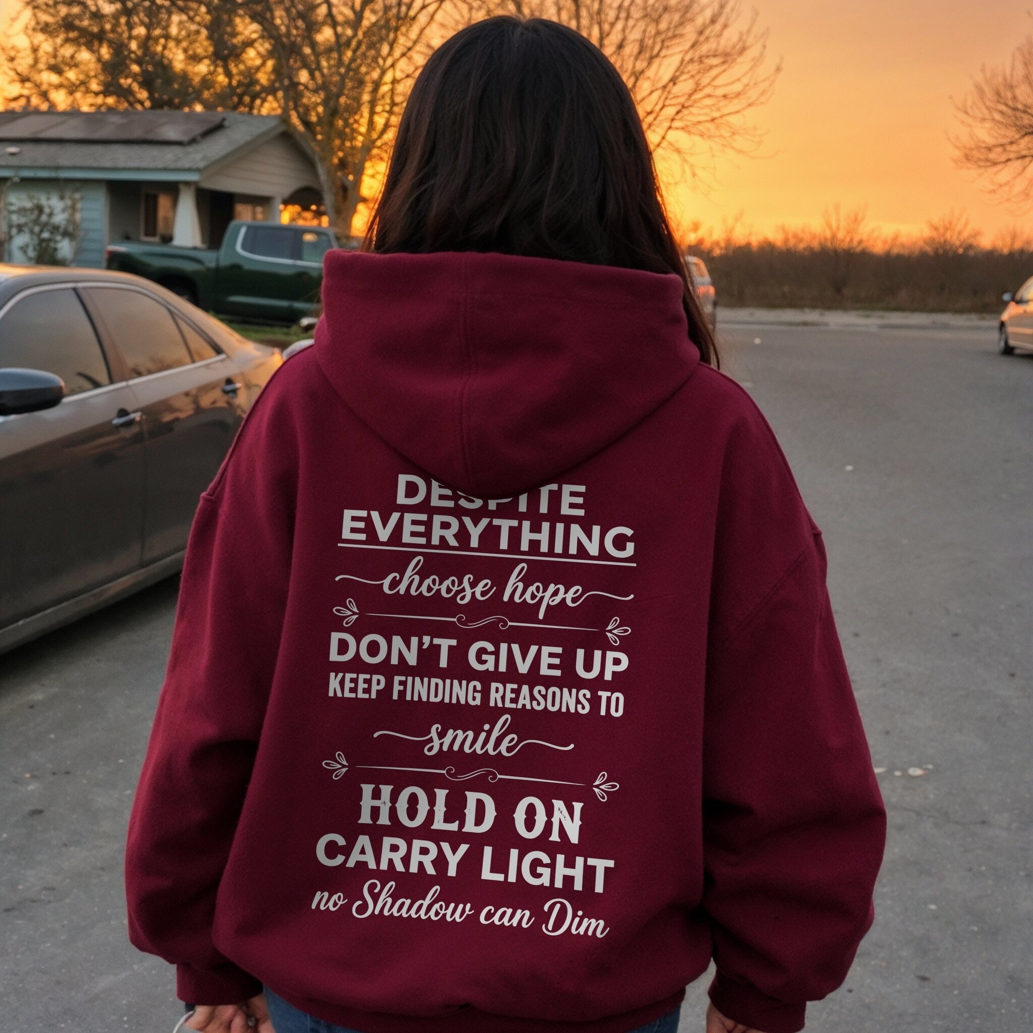 Dear Self Hoodie - Burgundy Back