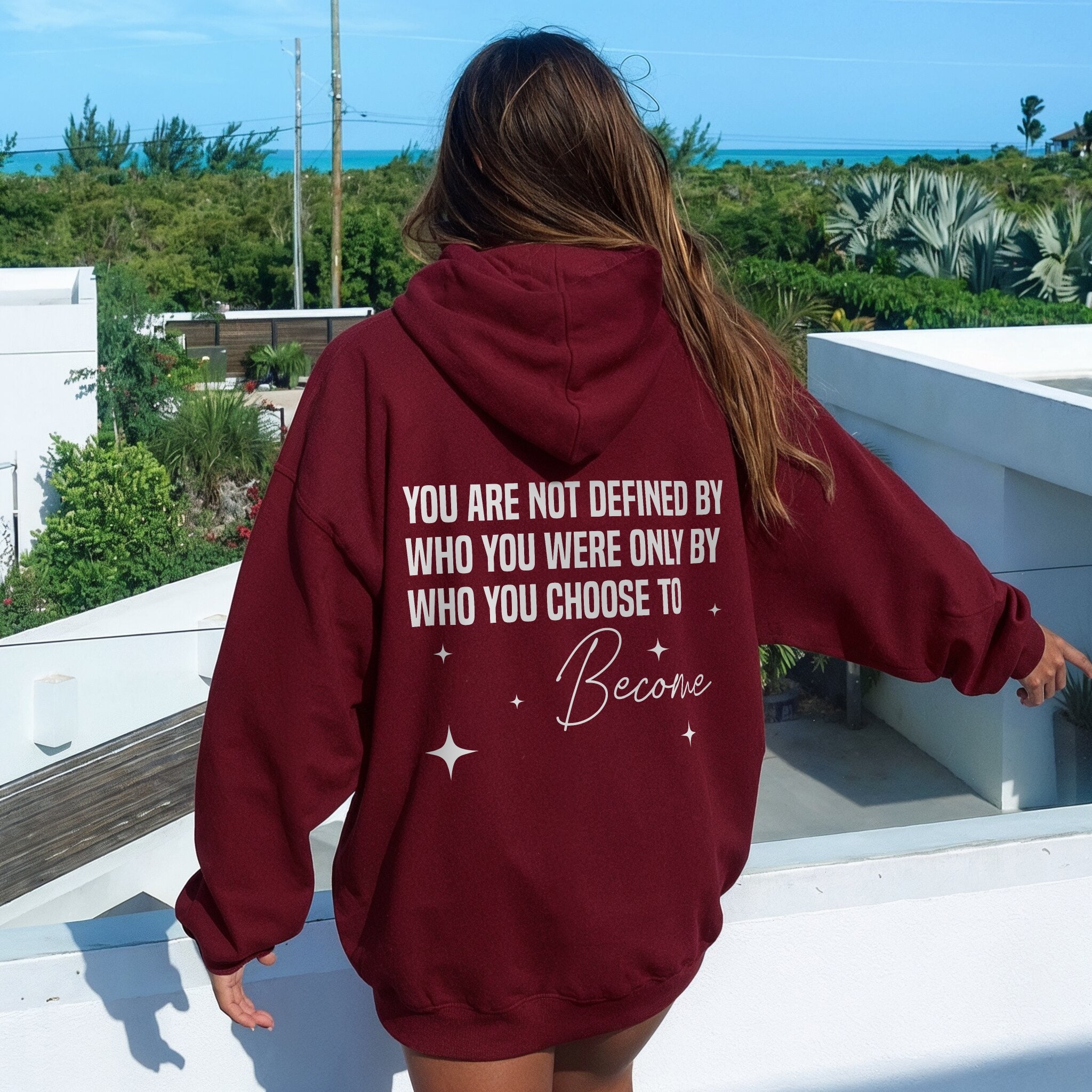 Rewrite Hoodie - Burgundy Back