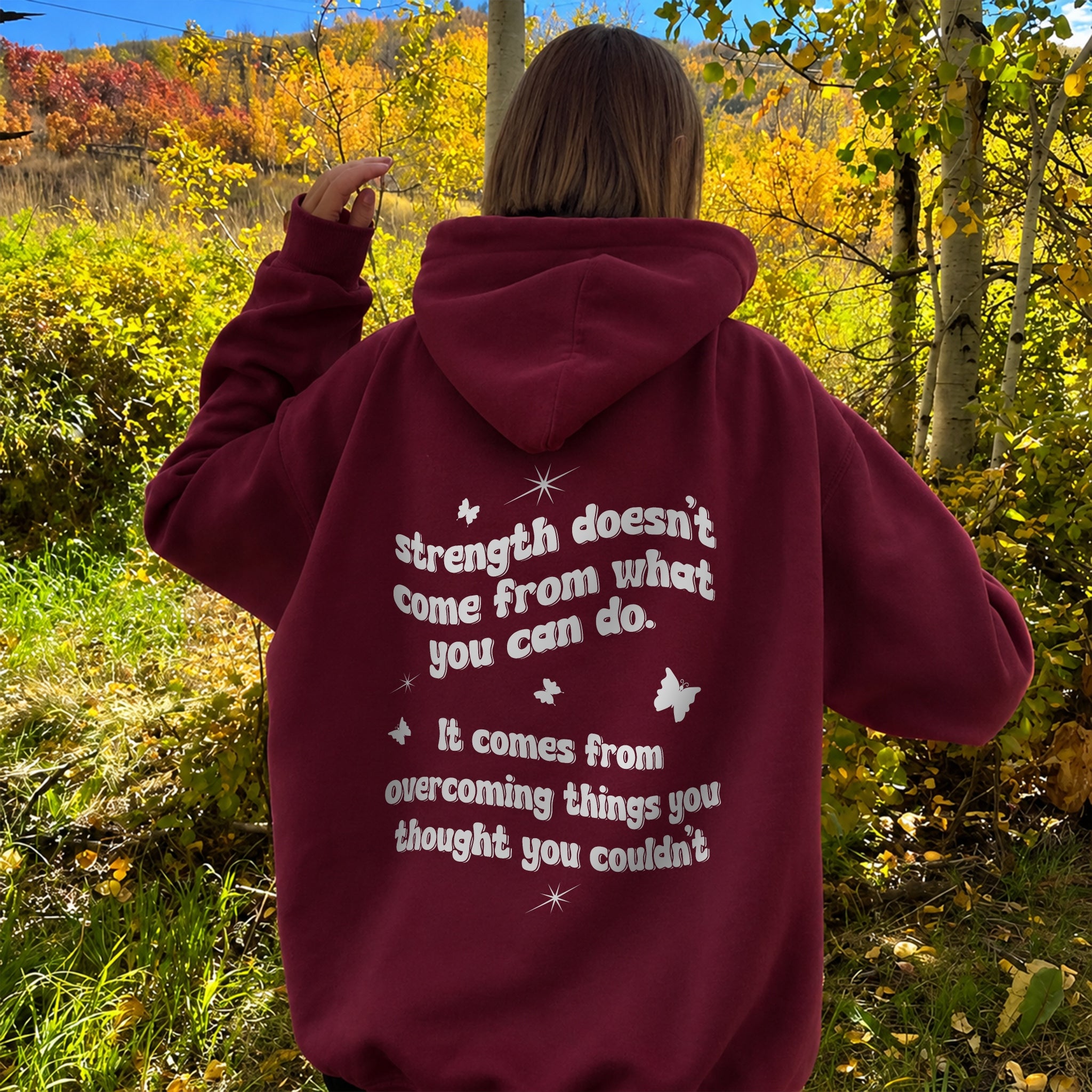 Warr;or Hoodie - Burgundy back