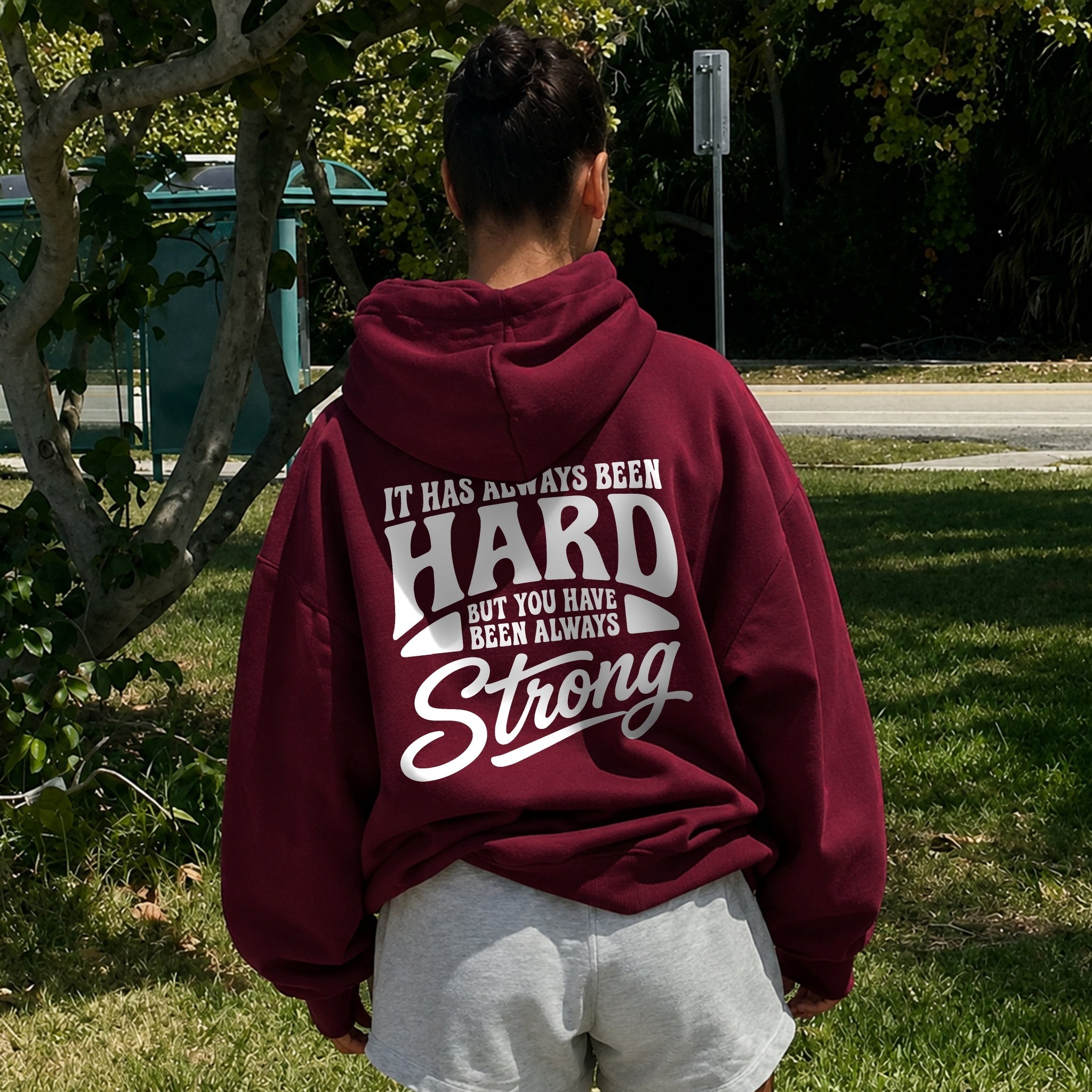 Brave Heart Hoodie - Burgundy back
