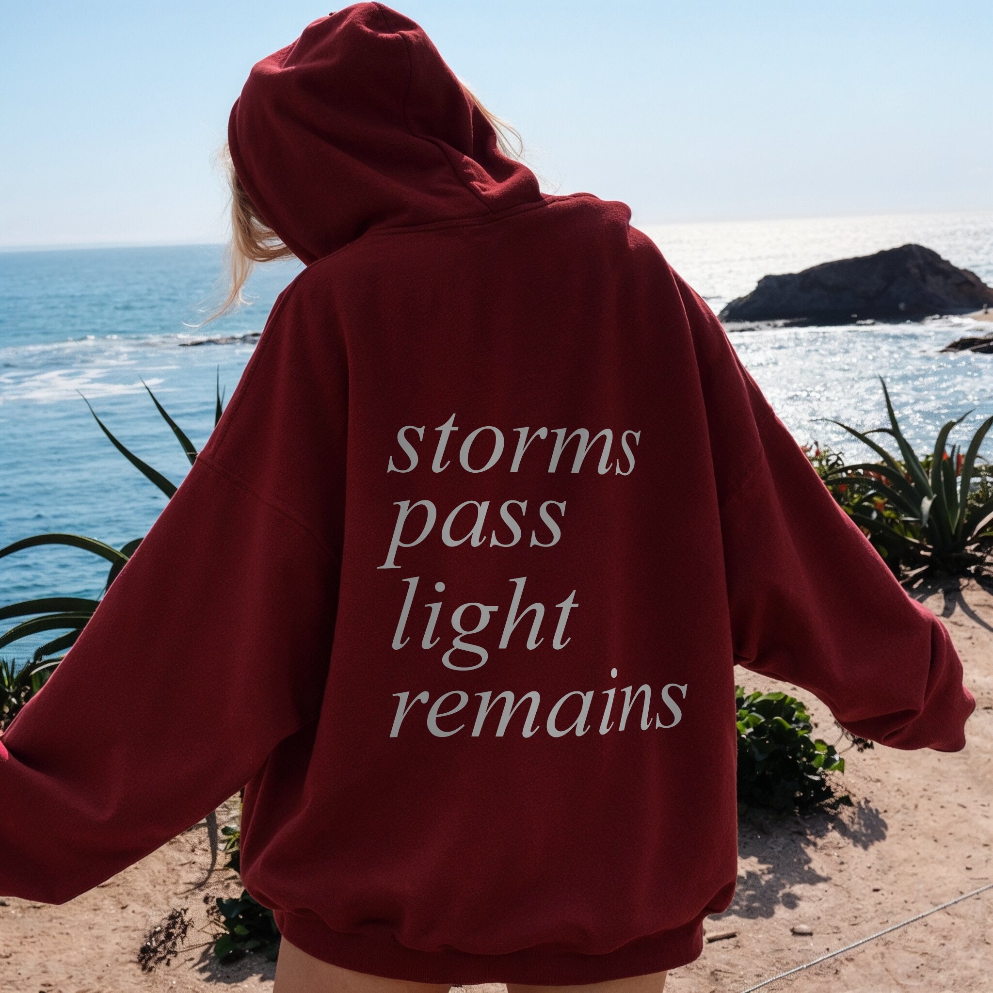 Light Returns Hoodie - Burgundy Back