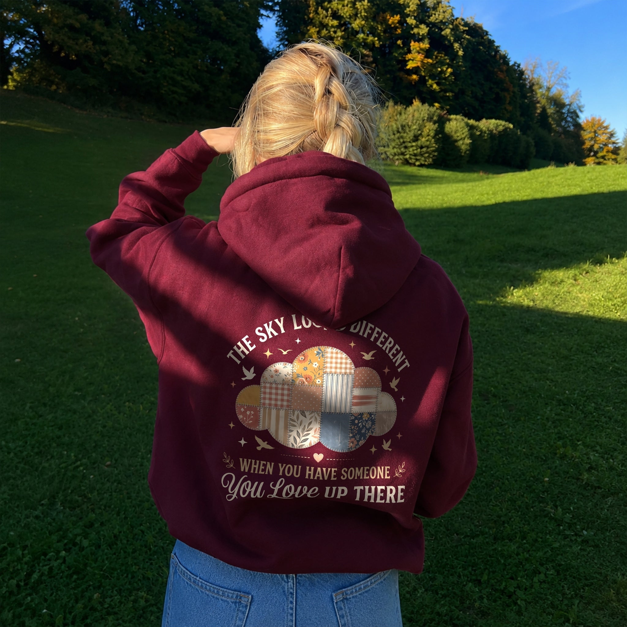 Someone Up There Hoodie - Burgundy back