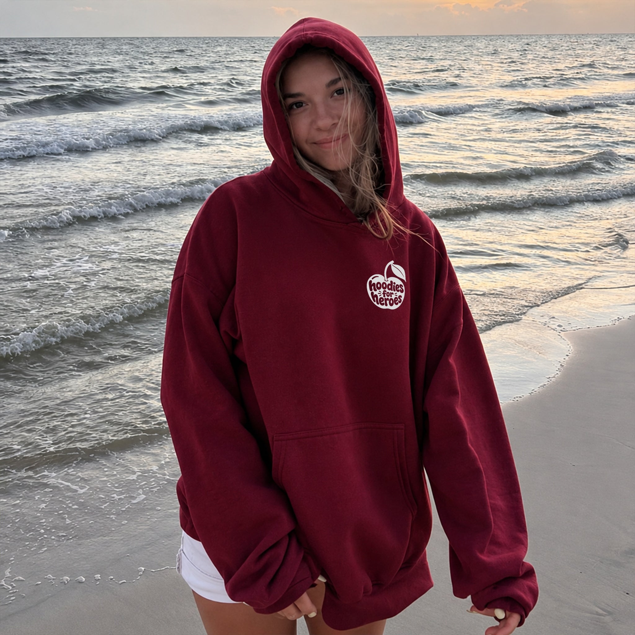 Your Mind Matters Cherry Hoodie - Burgundy front