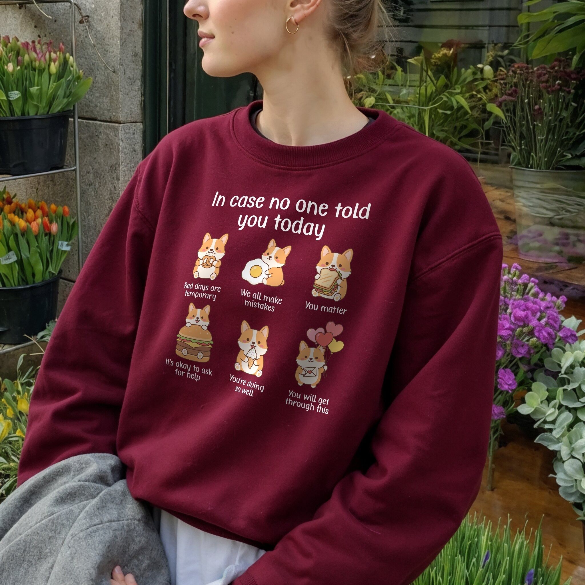Just In Case Sweater - Burgundy Front
