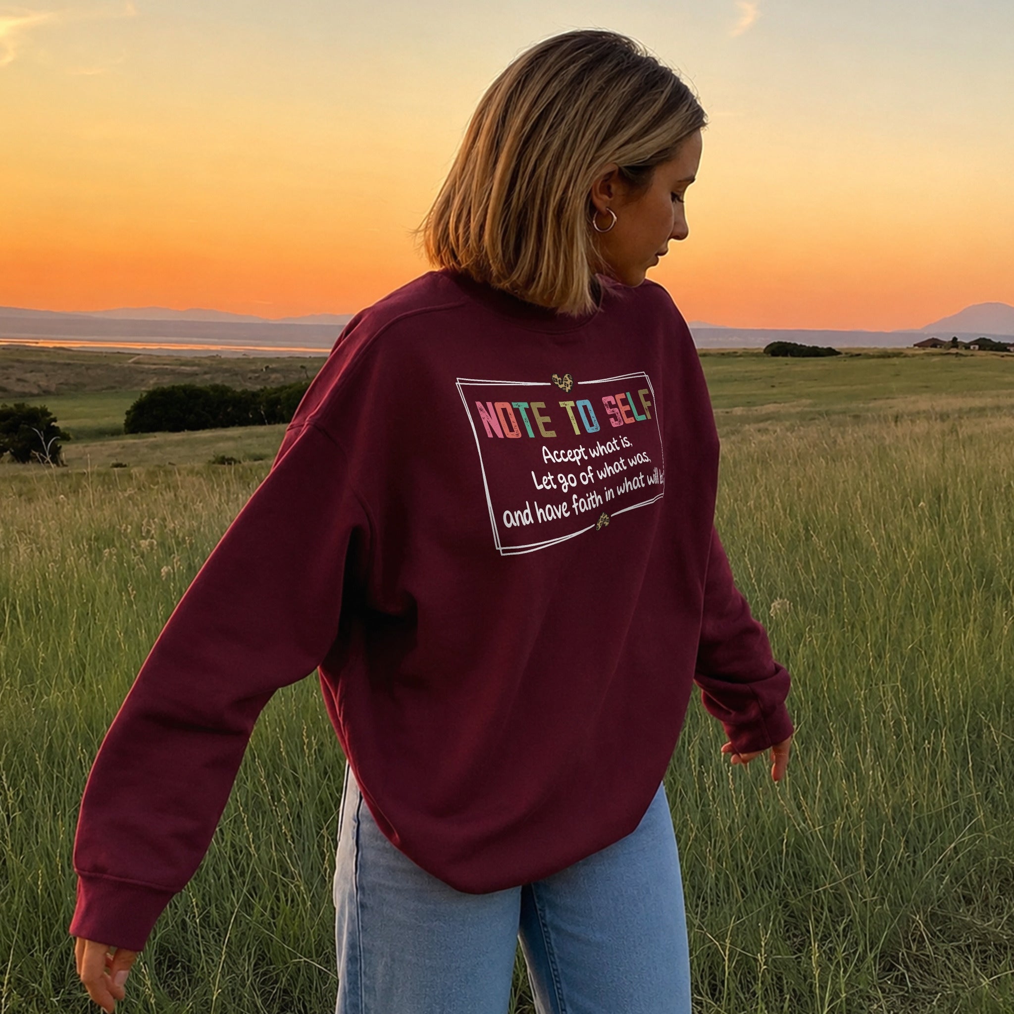 Have Faith Sweater - Burgundy front