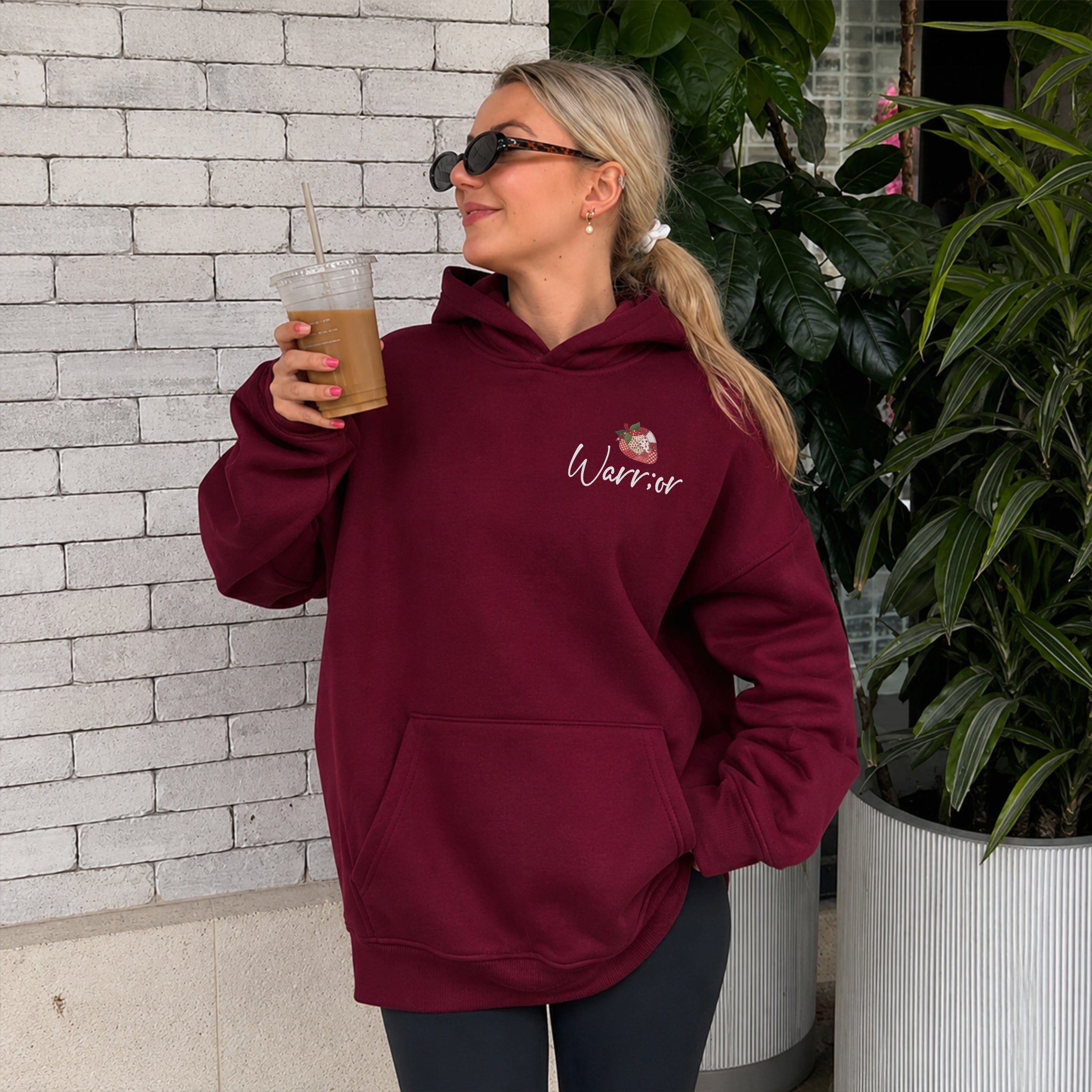 Stronger Than You Know Hoodie - Burgundy front