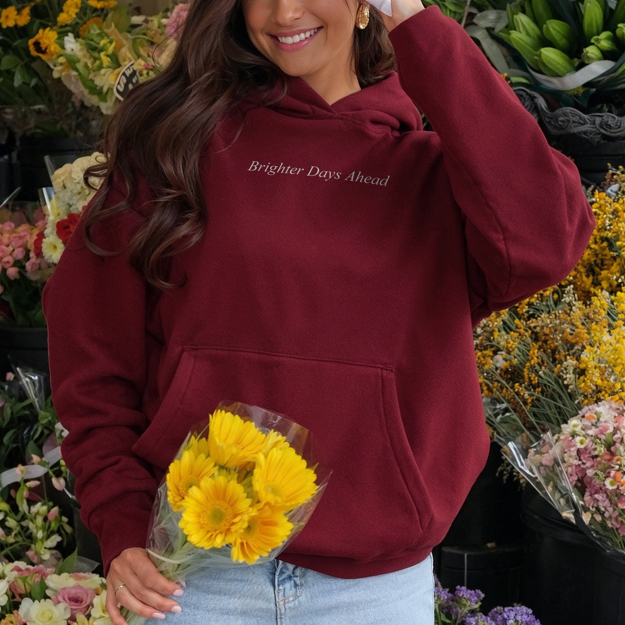 Light Returns Hoodie - Burgundy Front