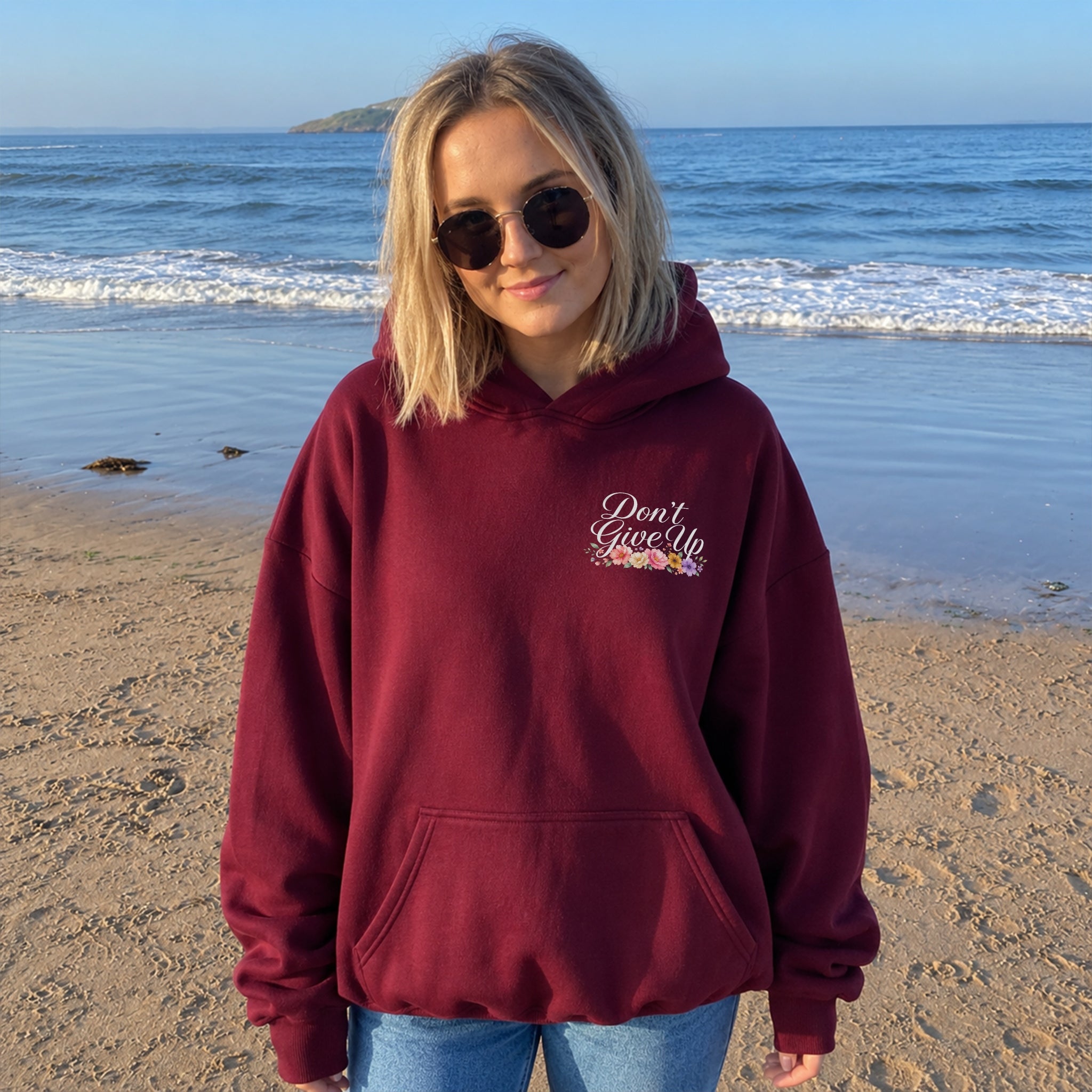 How Far You've Come Hoodie - Burgundy front