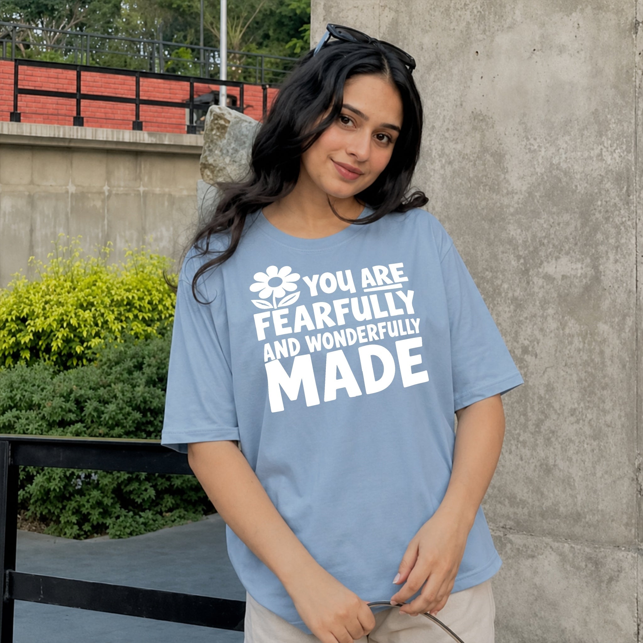 Fearfully And Wonderfully Made Tee - Calm Blue front