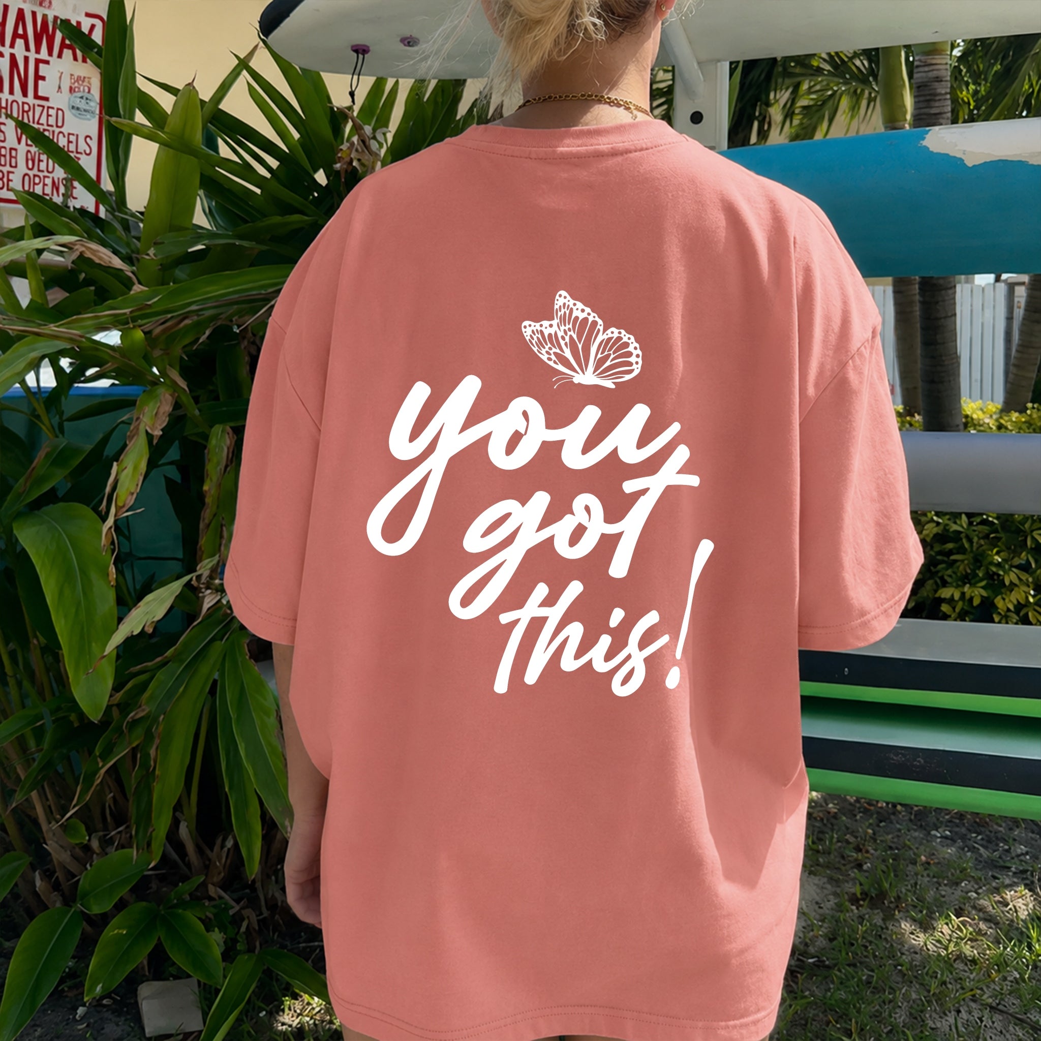 You Got This Tee - Coral back